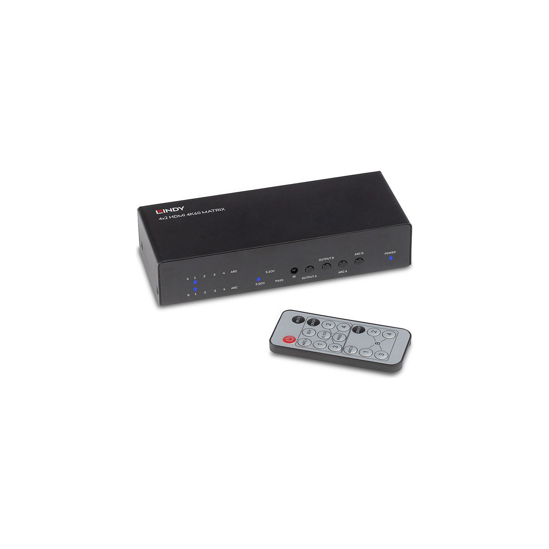 Switch HDMI LINDY Matrice HDMI 4 entrées 2 sorties 4K60