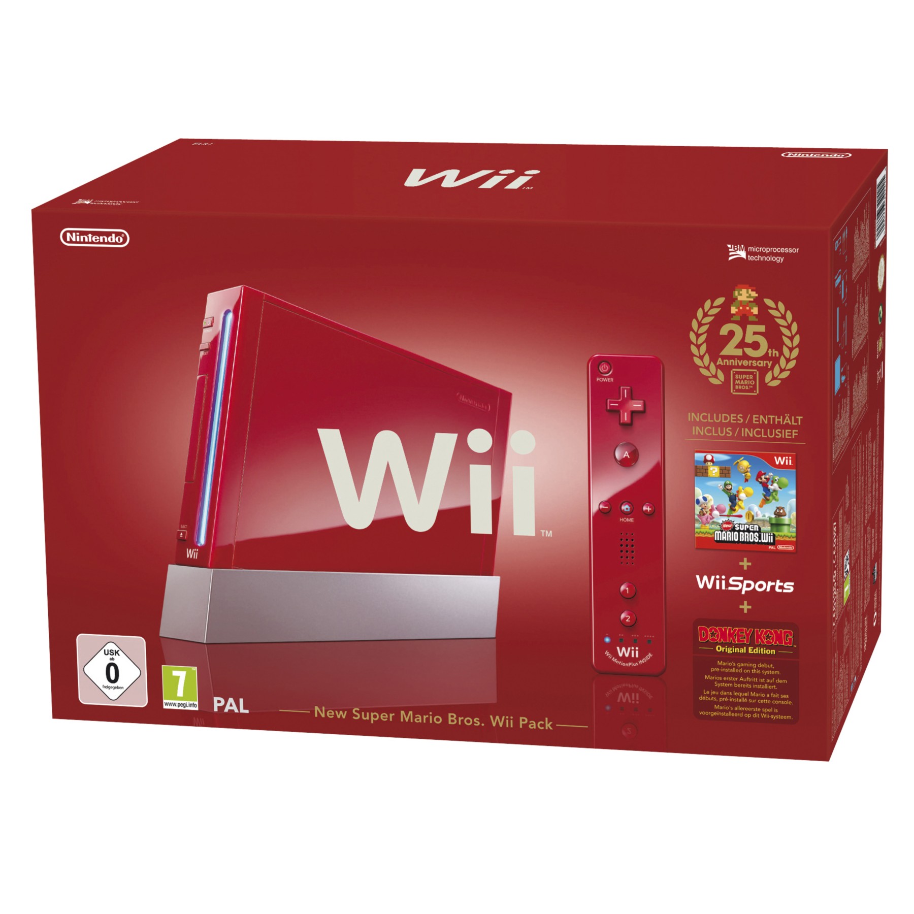 Console Wii NINTENDO Wii Pack Rouge + New super Mario Bros Reconditionné