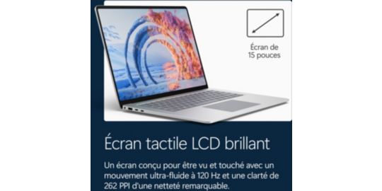 Ordinateur portable MICROSOFT SURFACE LAPTOP 8e PATINE 15" Tactile Snapdragon X Elite 16 Go RAM LPDDR5x SSD 512 Go Copilot+PC