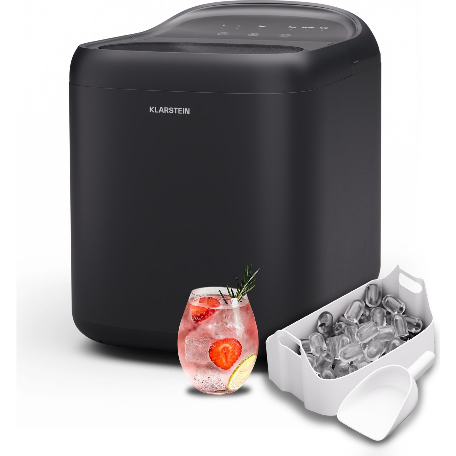 Machine à glaçons KLARSTEIN SparkIce 1.5L 15kg/24h AutoClean