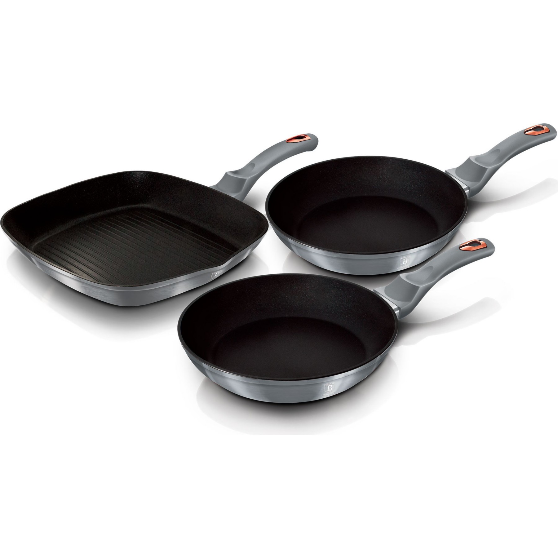 Batterie de cuisine BERLINGER HAUS Moonlight Set 2 Poêles, Grill Induction