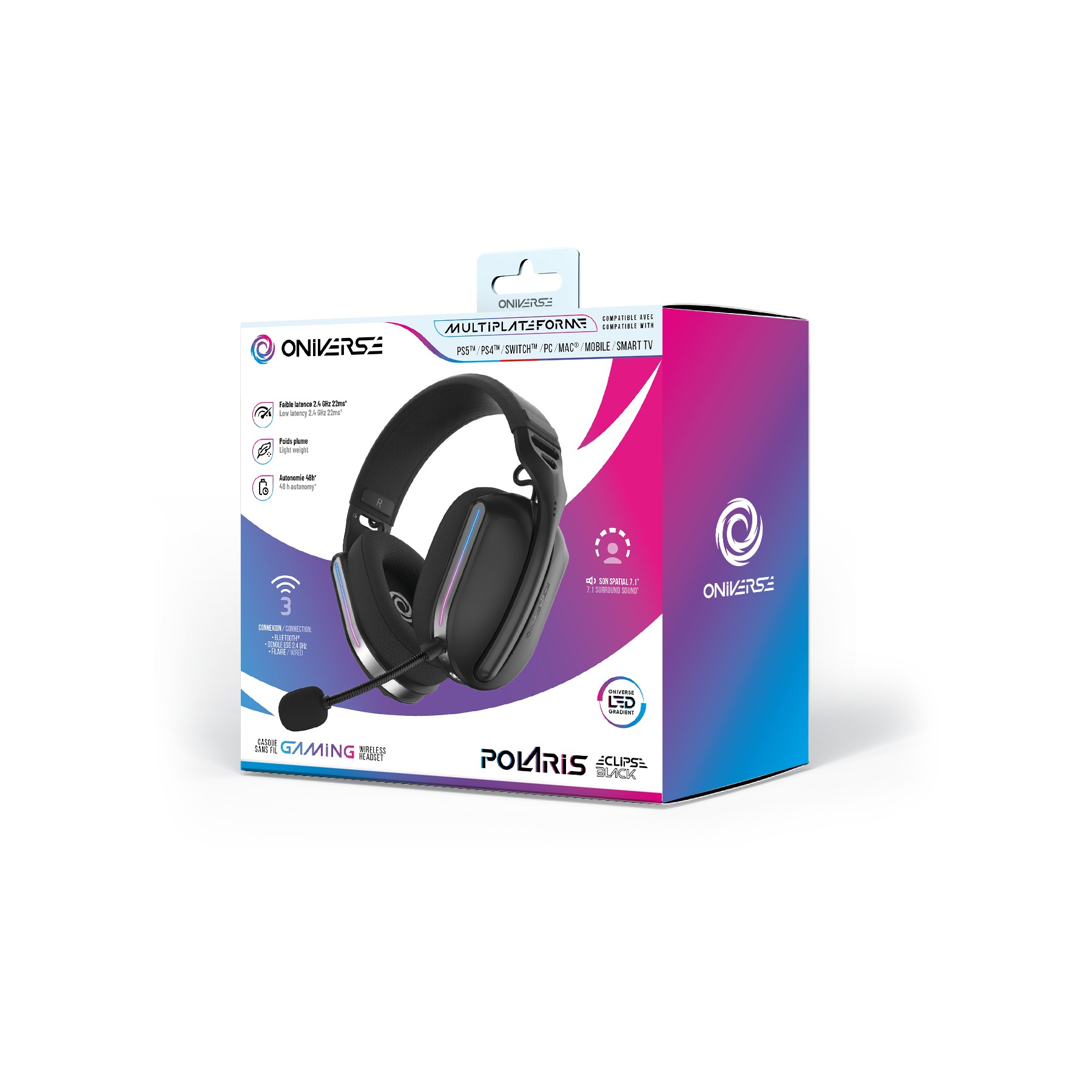 Casque gamer ONIVERSE Polaris Eclipse Black