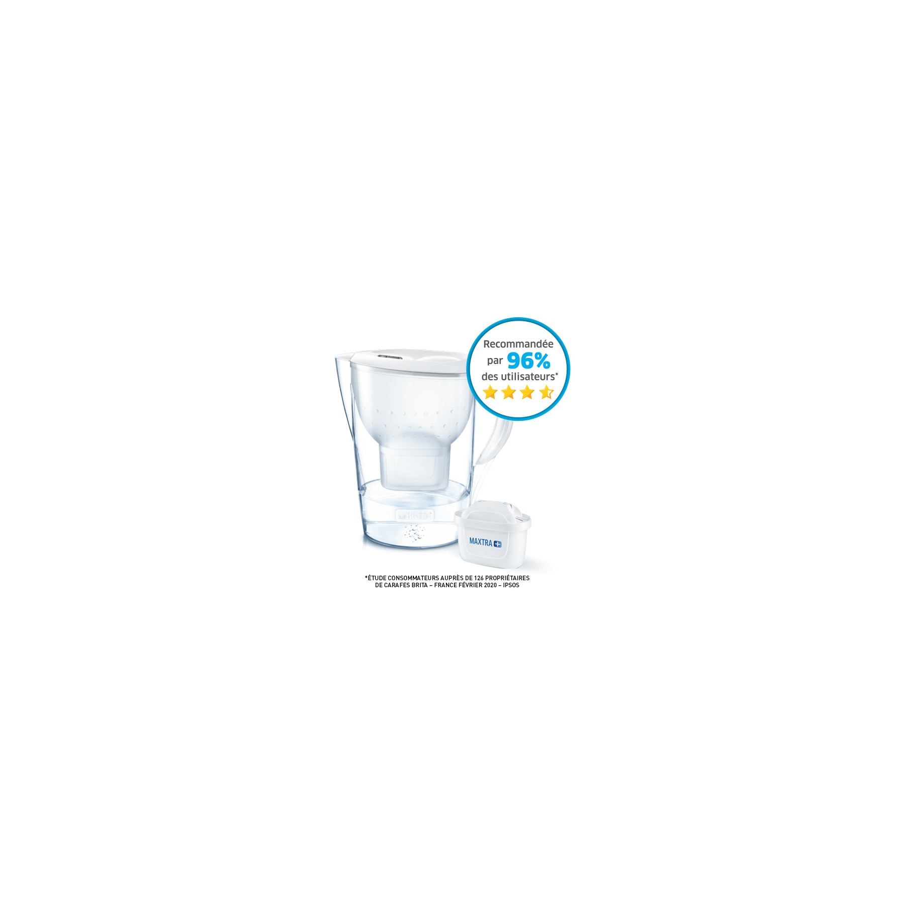 Carafe filtrante BRITA Marella XL blanc + 1 cartouche Maxtra+