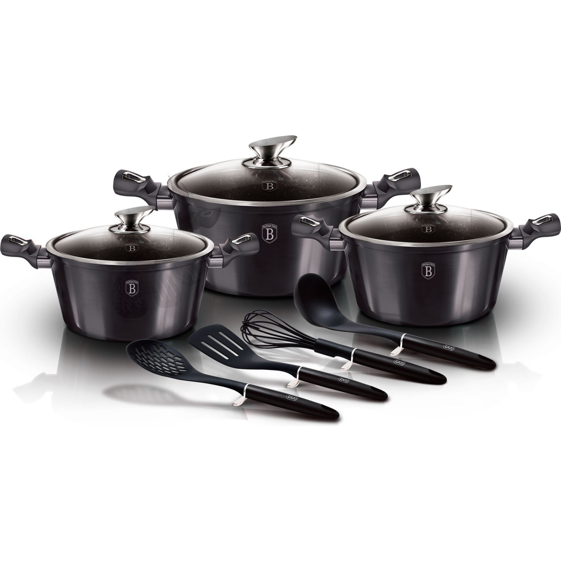 Batterie de cuisine BERLINGER HAUS Carbon Pro Induction 10 Pcs Aluminium