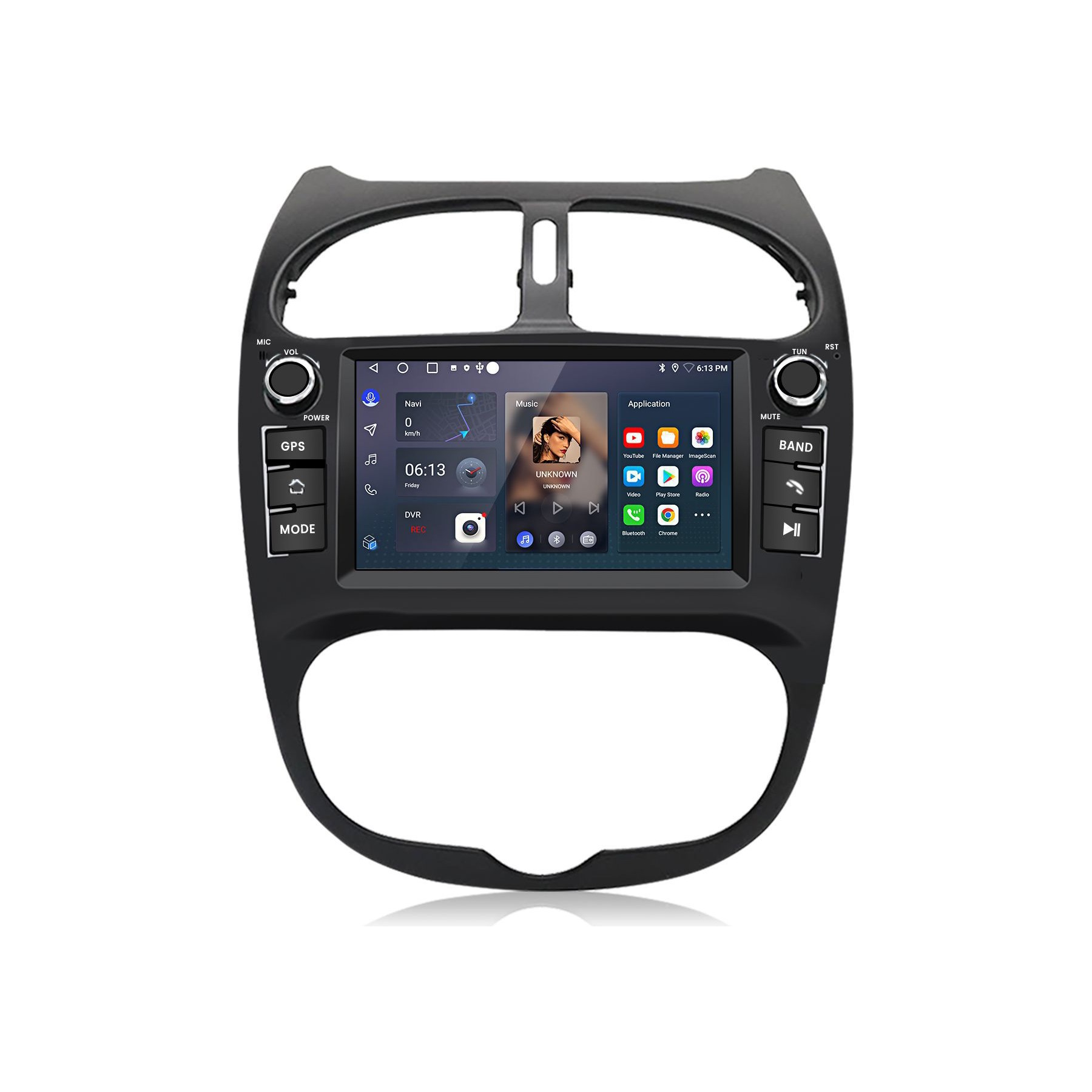 Autoradio connecté JUNSUN pour Peugeot 206 CC 2001-2006 7"Carplay