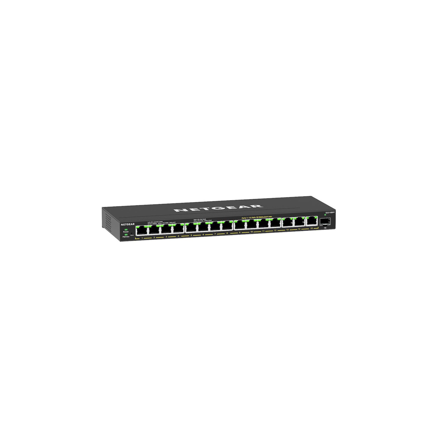Switch ethernet NETGEAR Switch RJ45 Giga 16 Ports GS316EPP-100