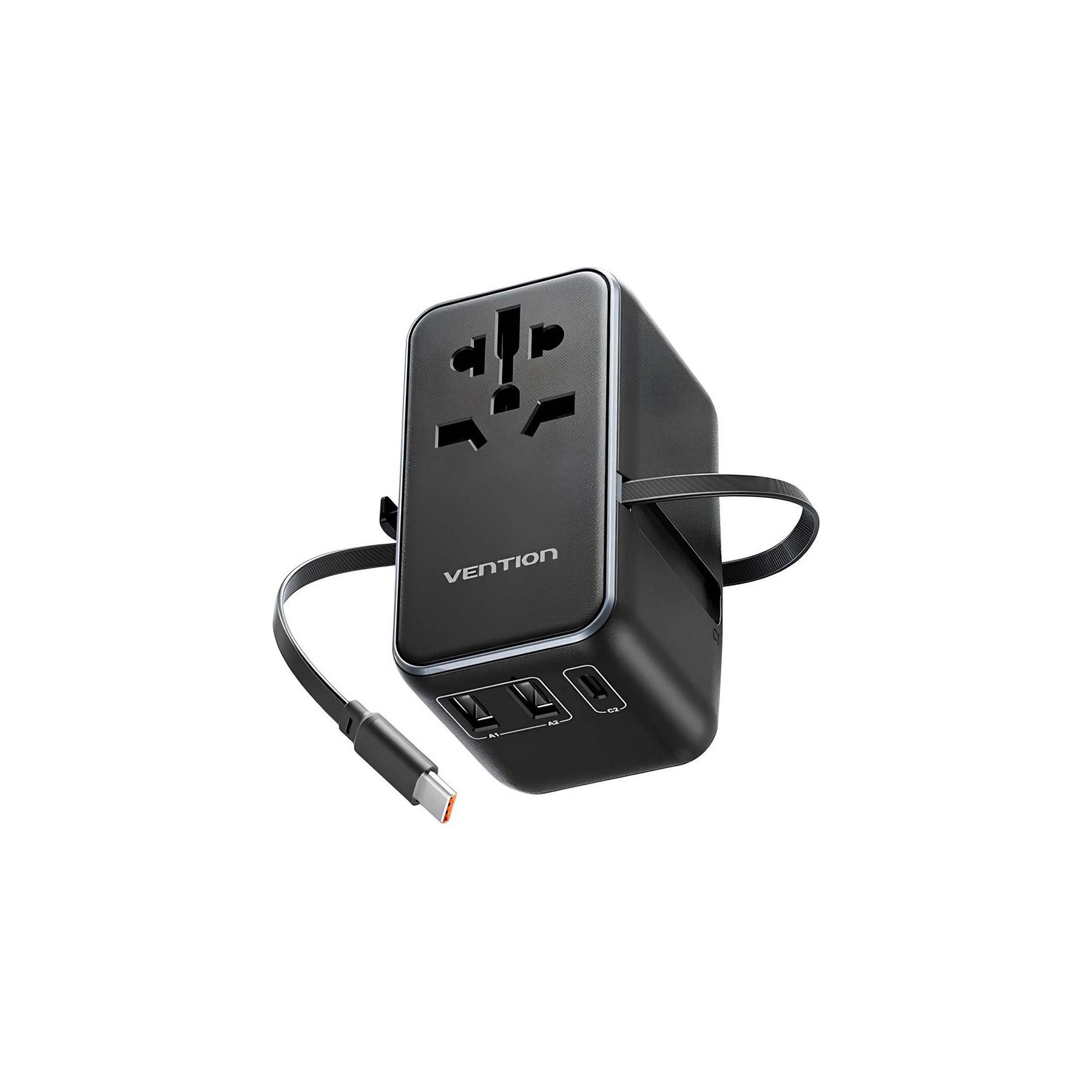 Adaptateur de voyage VENTION Universel 3 USB avec Câble USB-C GaN