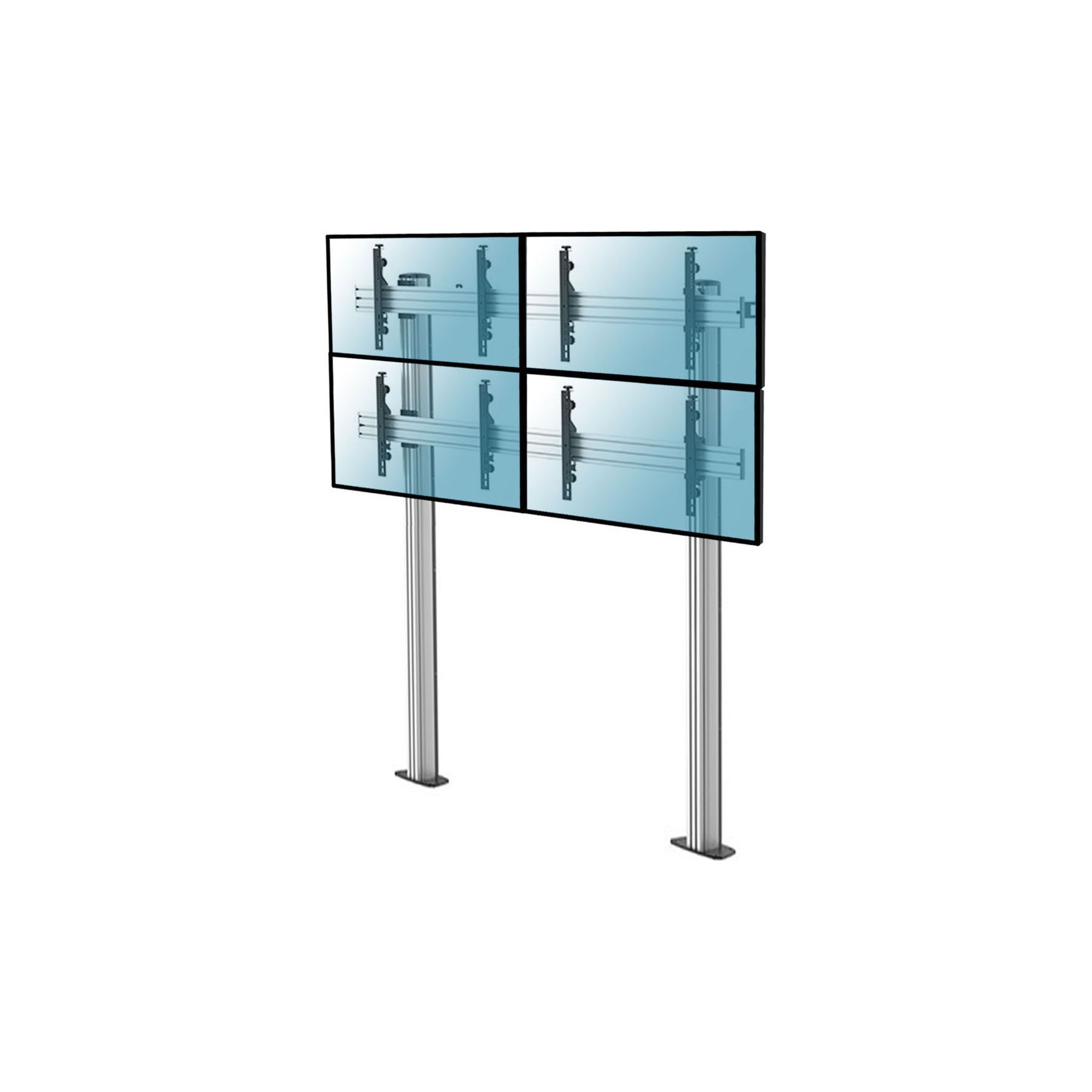 Pied TV KIMEX Pied pour 4 écrans 45"-55", Haut. 240 cm