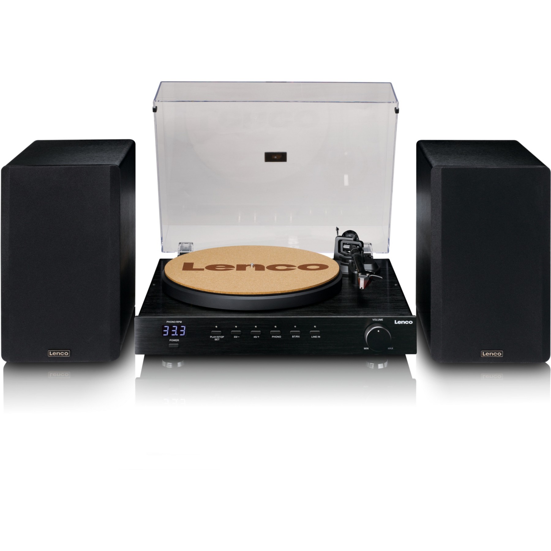 Platine vinyle LENCO LS-700BK avec enceintes - 2 x 100W RMS