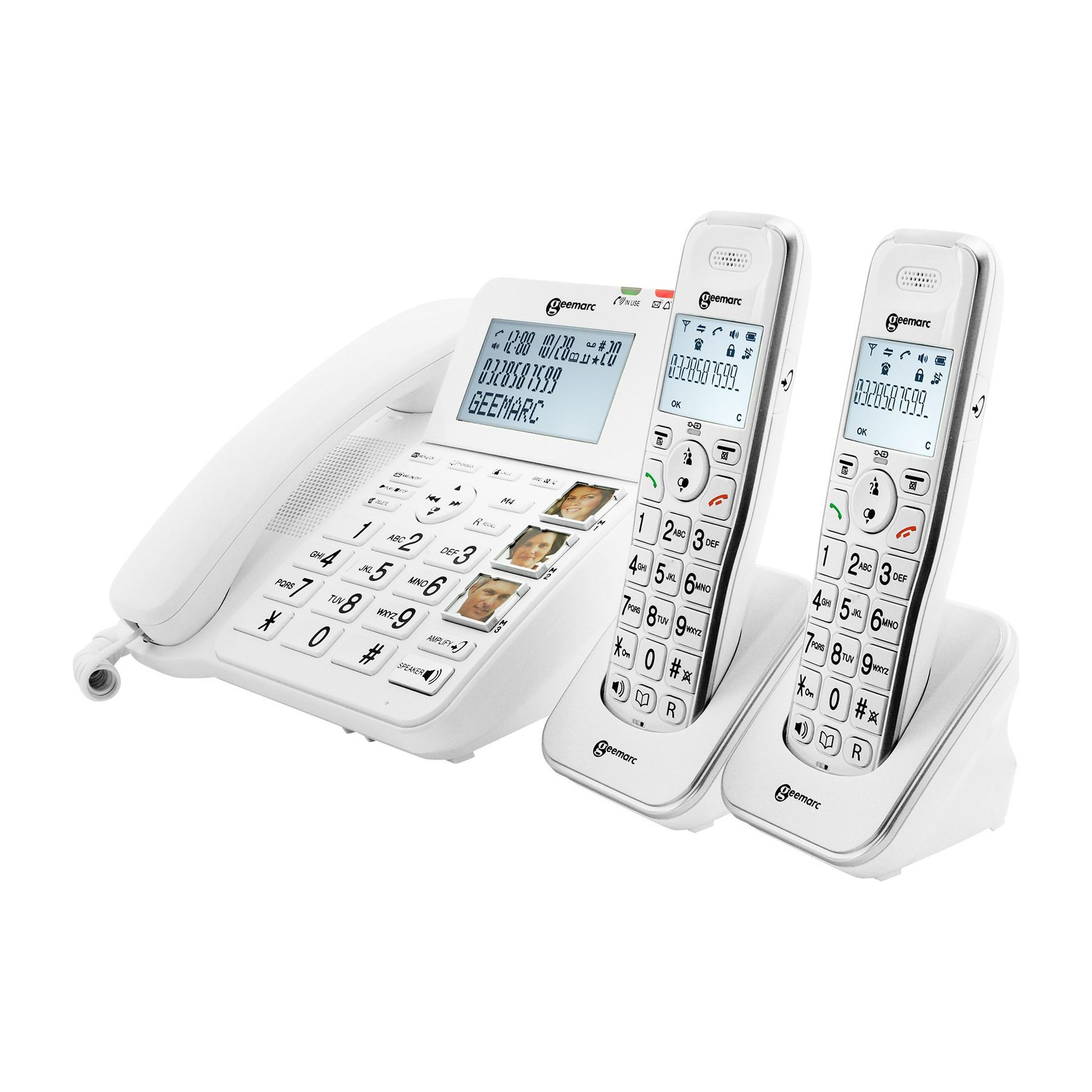 Téléphone sans fil GEEMARC Téléphone Senior Amplifié + 2 Combinés