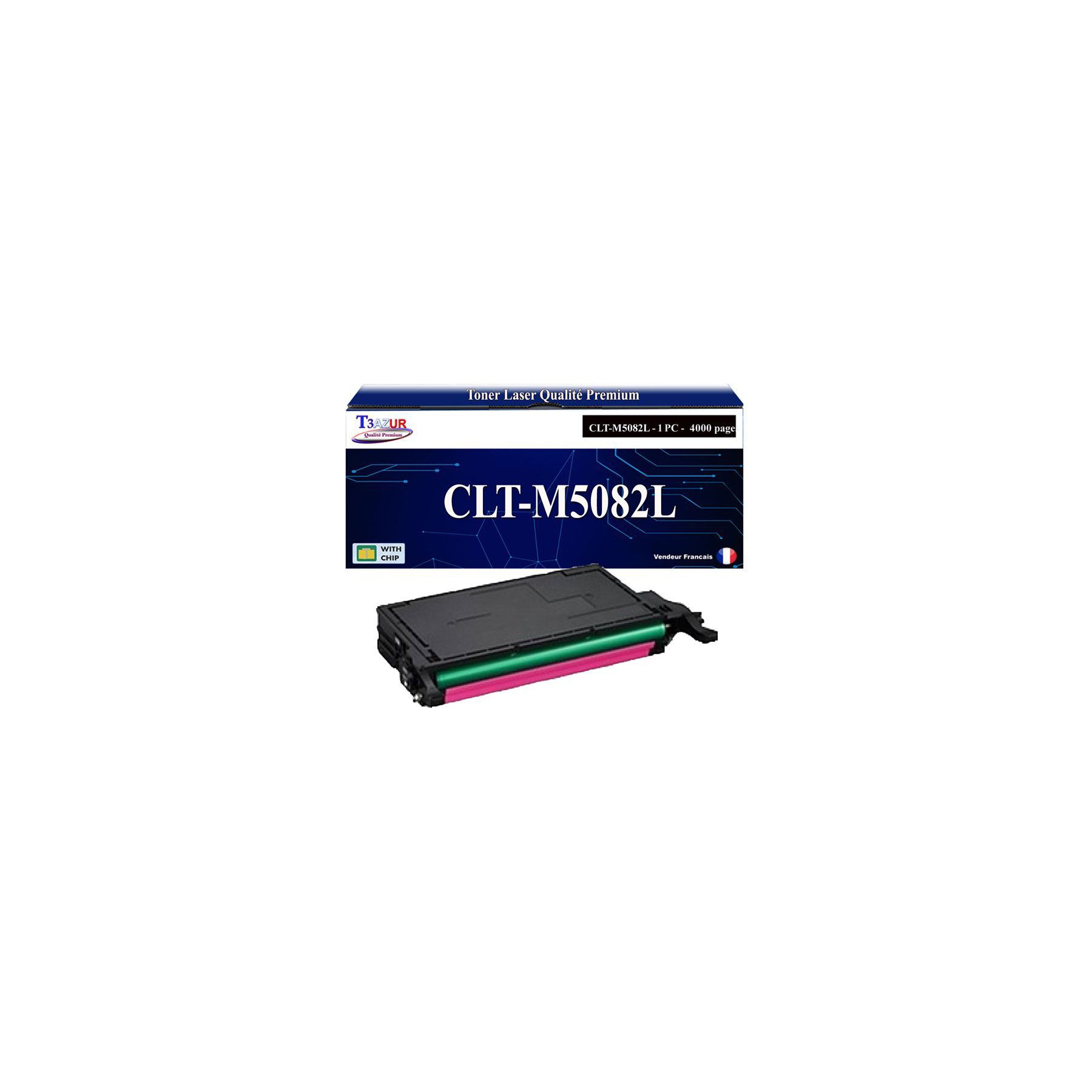 Toner T3AZUR pour Samsung CLP670ND, CLT-M5082S Mag