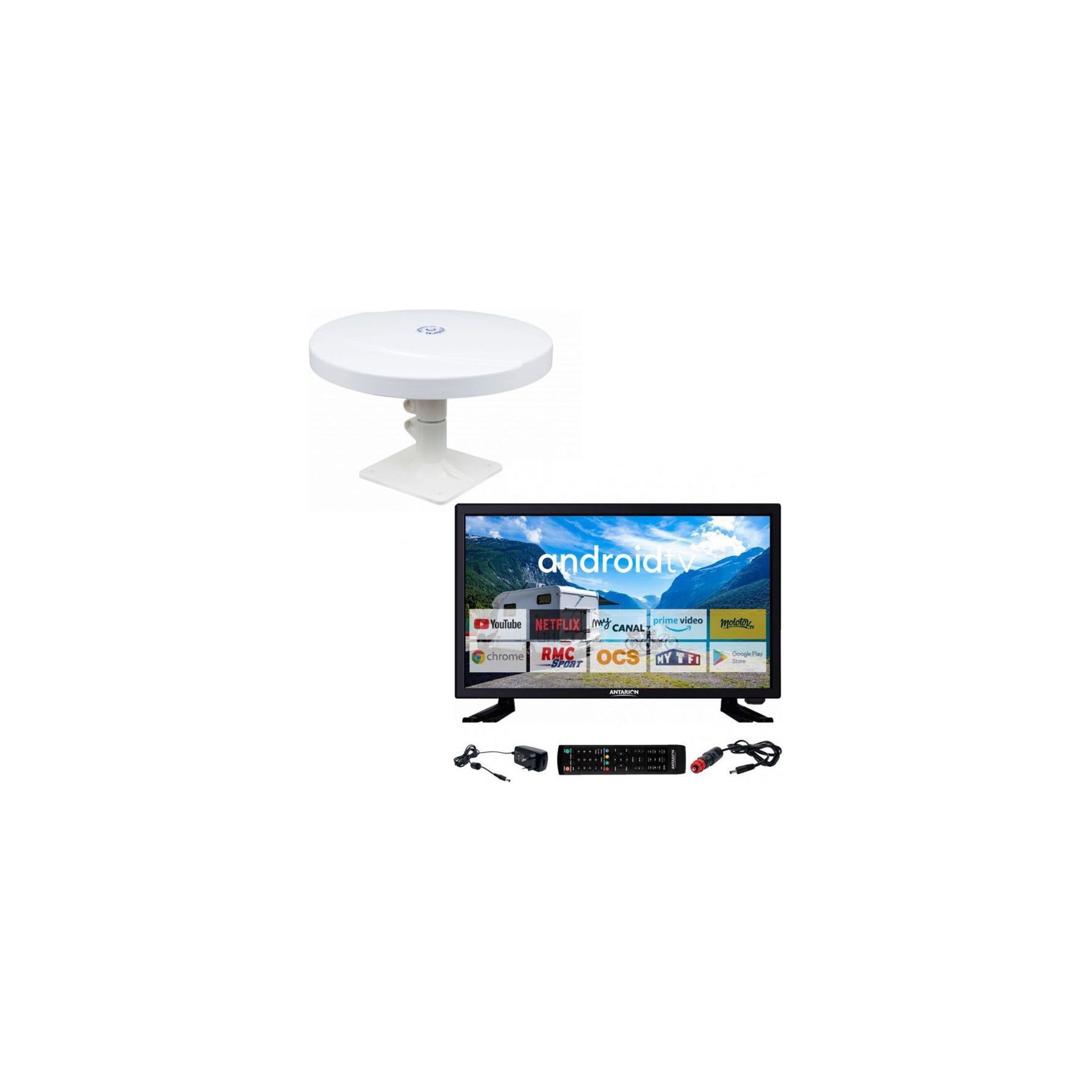 TV LED ANTARION Pack  Tv Led 22" 55cm Smart Tv + Antenne