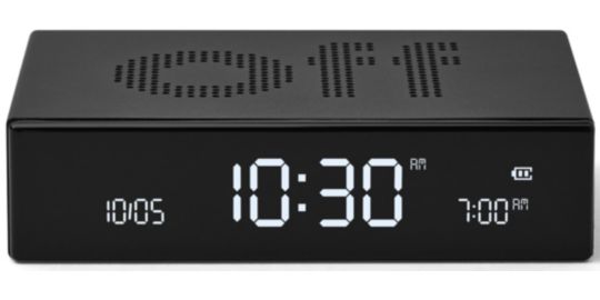 Réveil LEXON Flip Premium Rechargeable Aluminium Noir