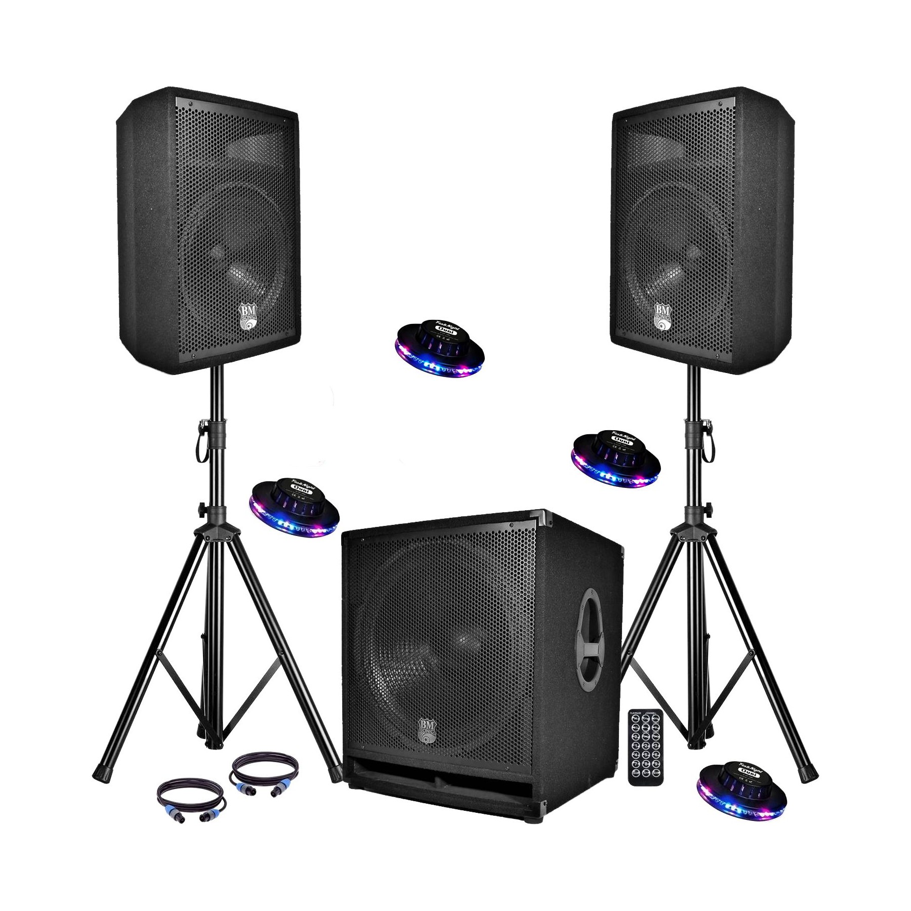 Pack sono BM SONIC BMS1812 USB/Bluetooth 2400W  Sub 18" + 2
