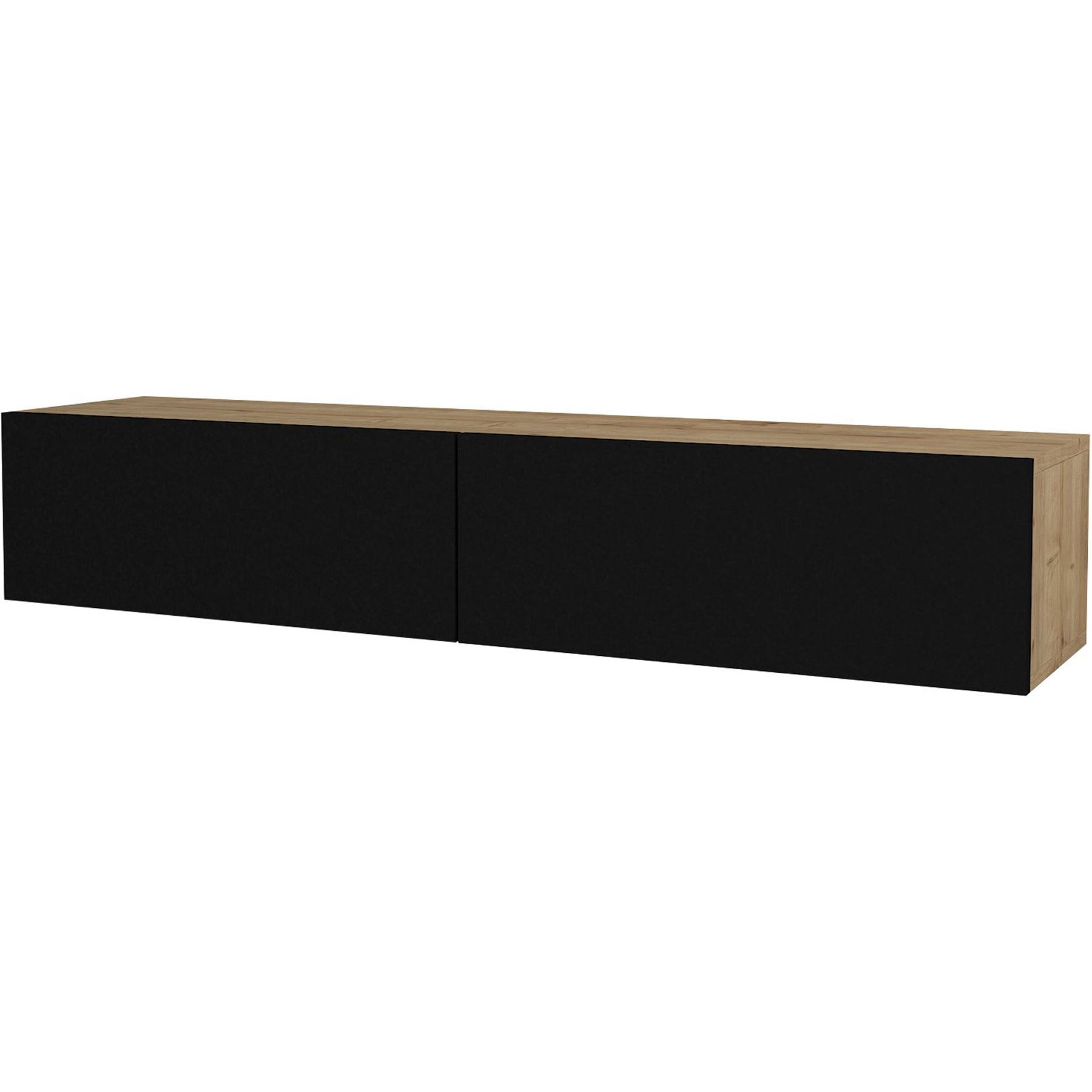 Meuble TV HELLOSHOP26 Meuble TV 135 x 31 x 25 cm effet chêne e
