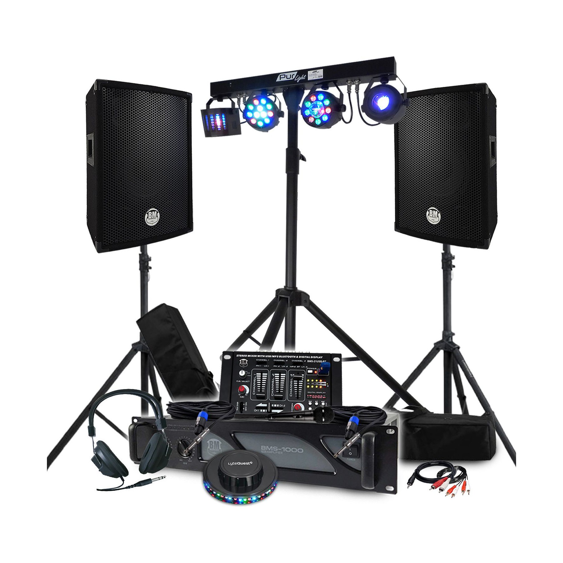 Pack sono BM SONIC Pack DJ Sono 1600W BM SONIC Ampli 1000W,