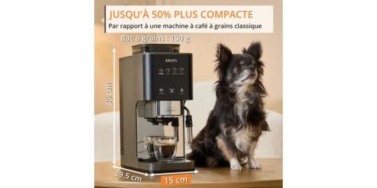 Expresso Broyeur KRUPS Coffee Crush Experience, Machine à café à grains ultra compacte SA403BE0