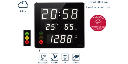 Capteur ORIUM Mesureur de CO2 & horloge Quaelis 18
