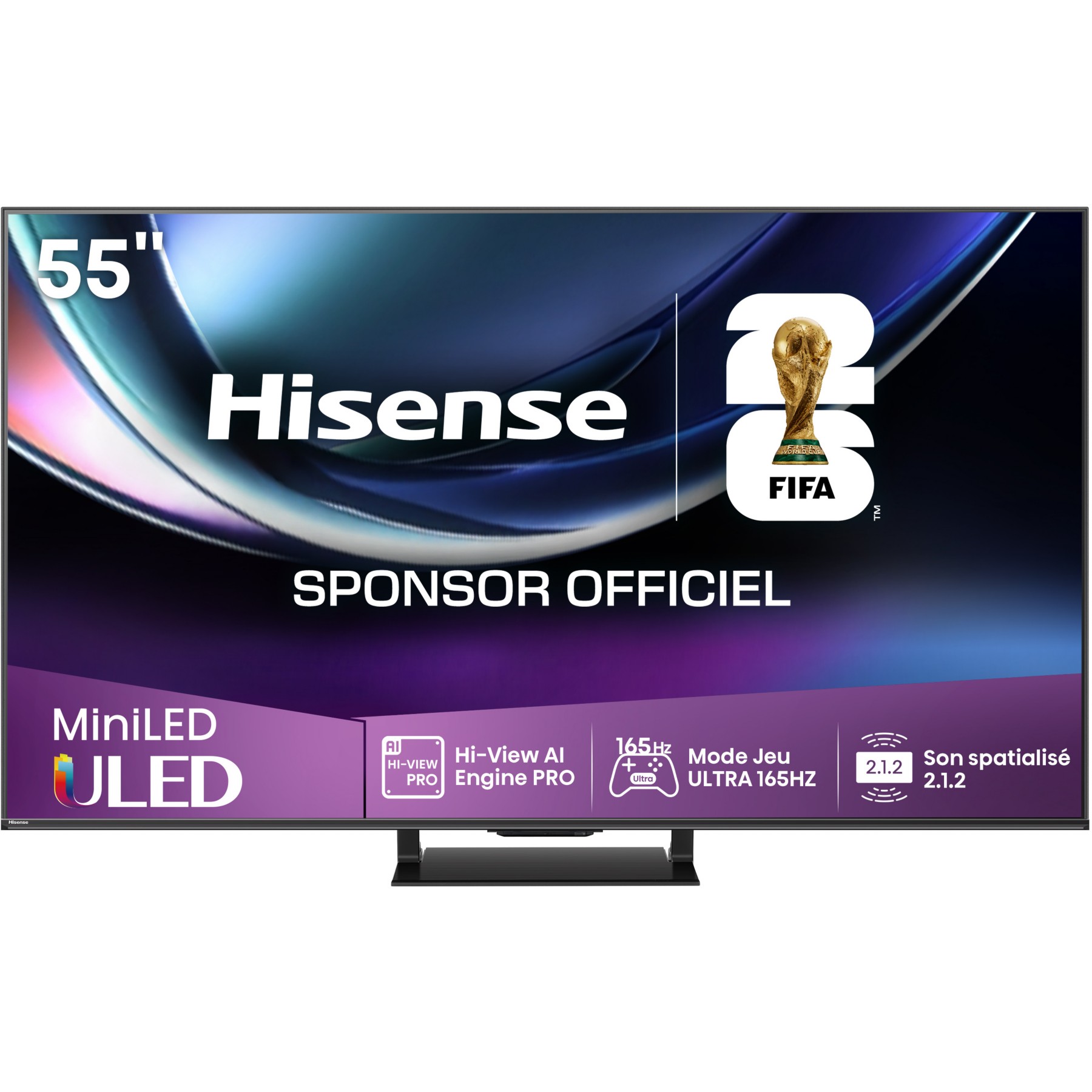 TV Mini LED HISENSE 55U7Q PRO (2025) 55" (139 cm) 4K Ultra HD - Expérience Gaming, 165Hz, anti-reflet