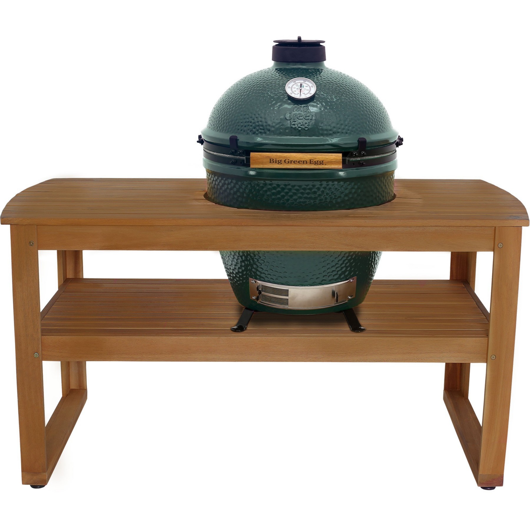 Support barbecue BIG GREEN EGG eucalyptus large sans roue
