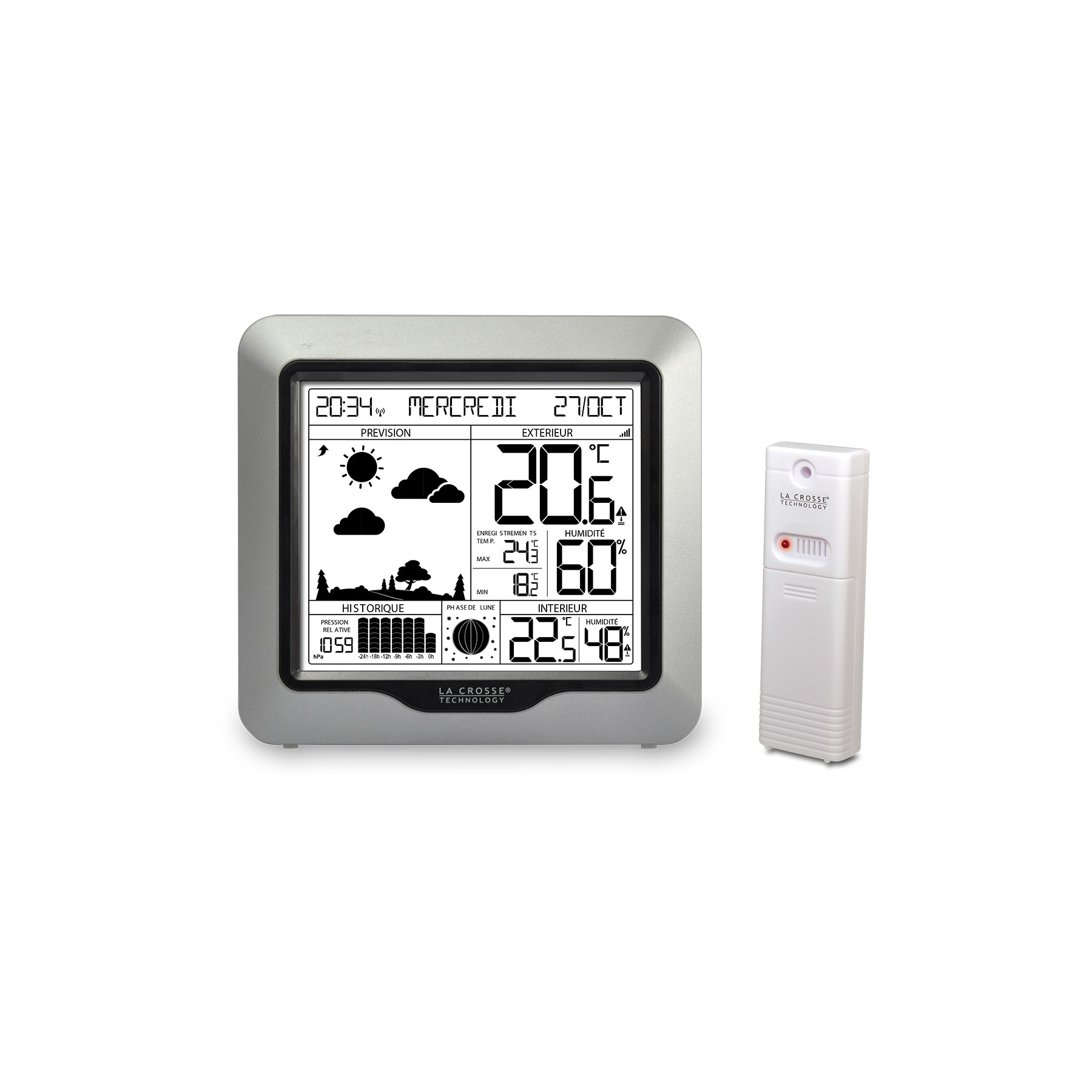 Station météo LA CROSSE WS6823 Argent