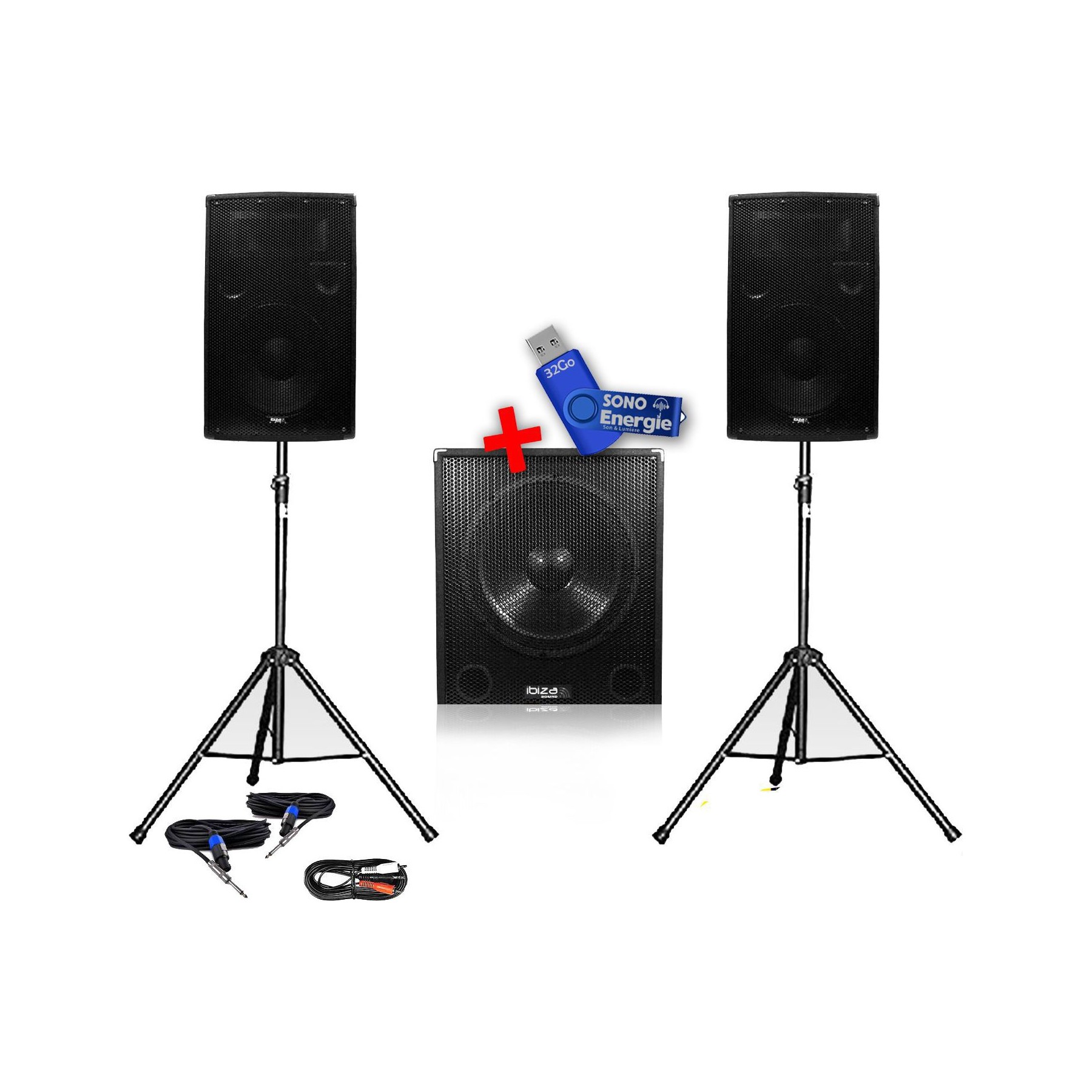 Pack sono IBIZA Pack 1512 Sono 2000W + Clé USB 32G