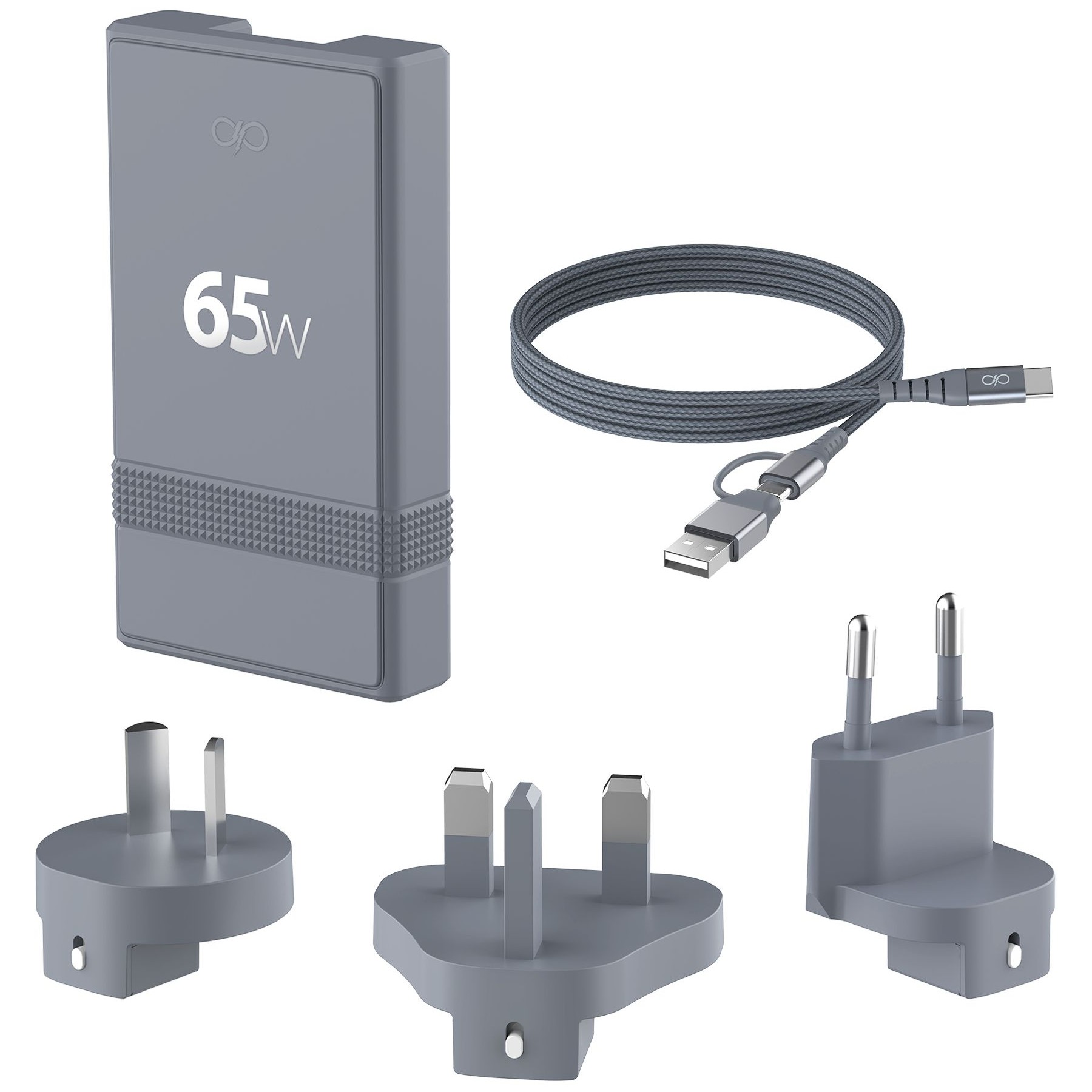 Chargeur + câble FORCE POWER de voyage 65W de voyage GaN USB-A + C