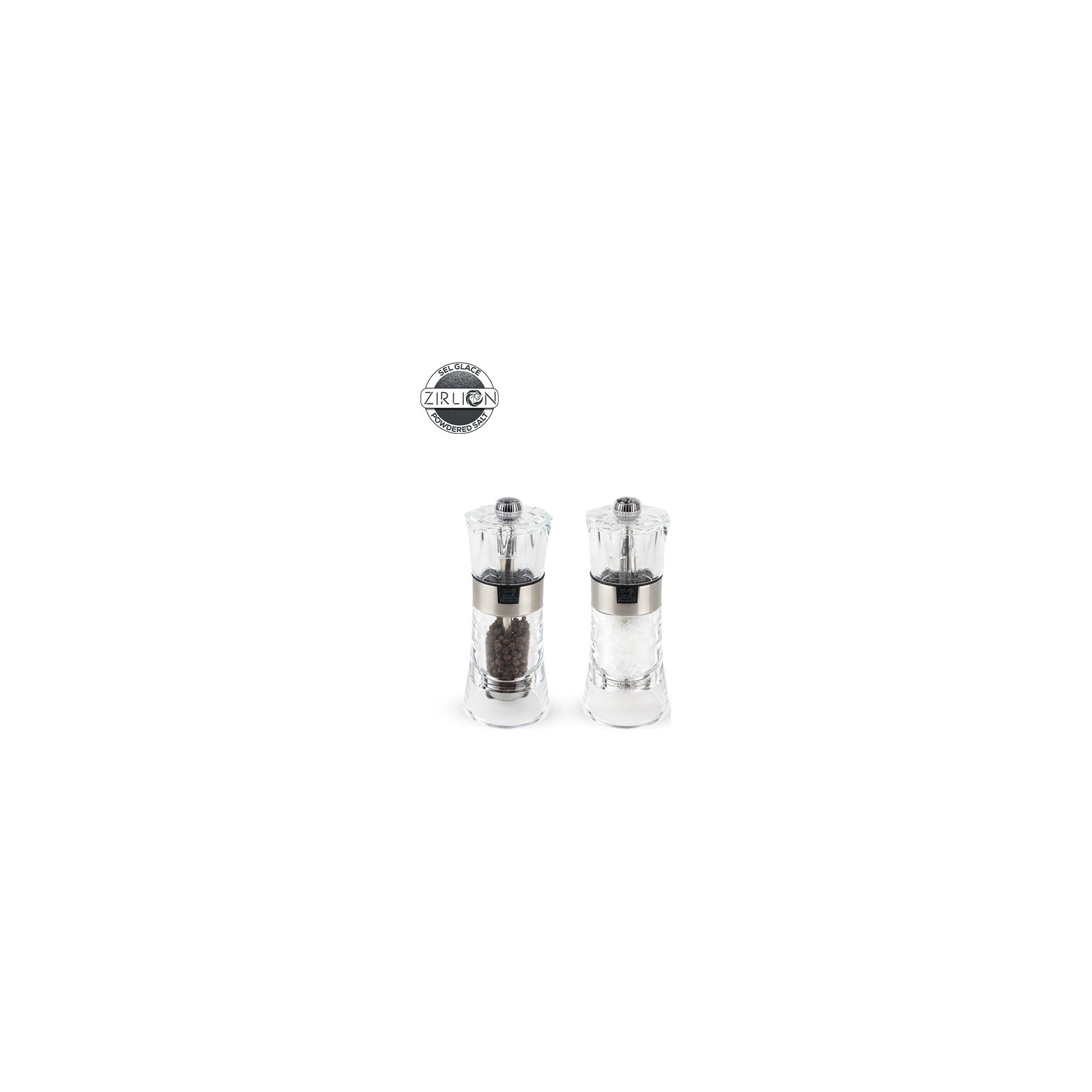 Duo moulins à poivre et sel PEUGEOT Oslo Plastique Transparent 14cm