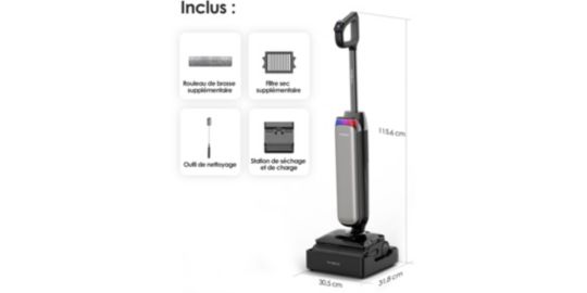 Aspirateur laveur TINECO Floor One S9 Artist Pro avec fonction vapeur