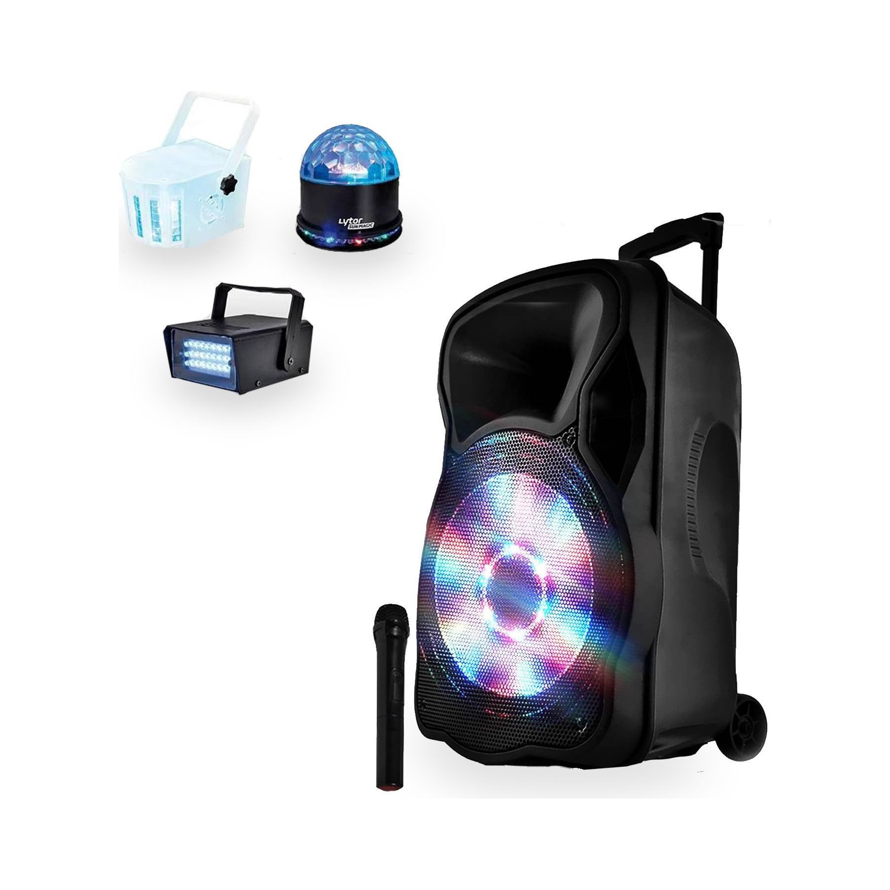 Enceinte sono PARTY LIGHT&SOUND Enceinte 800W LED/USB/BT+Mic
