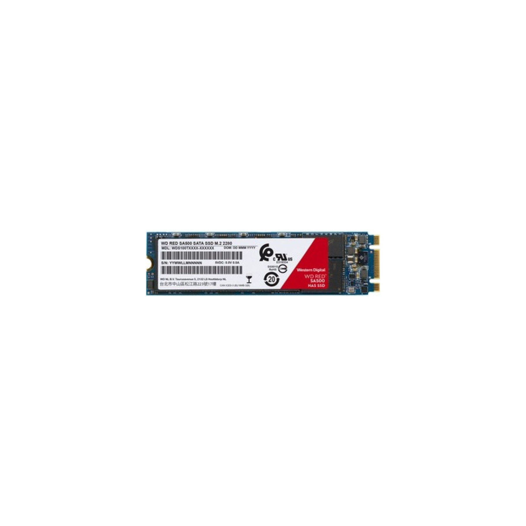 Disque SSD interne WESTERN DIGITAL RED SSD 2TB M.2 2.4MM 3D NAND SATA 6GB/S