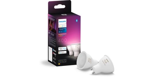 Ampoule LED connectée PHILIPS HUE GU10 White&Color Ambiance pack de 2
