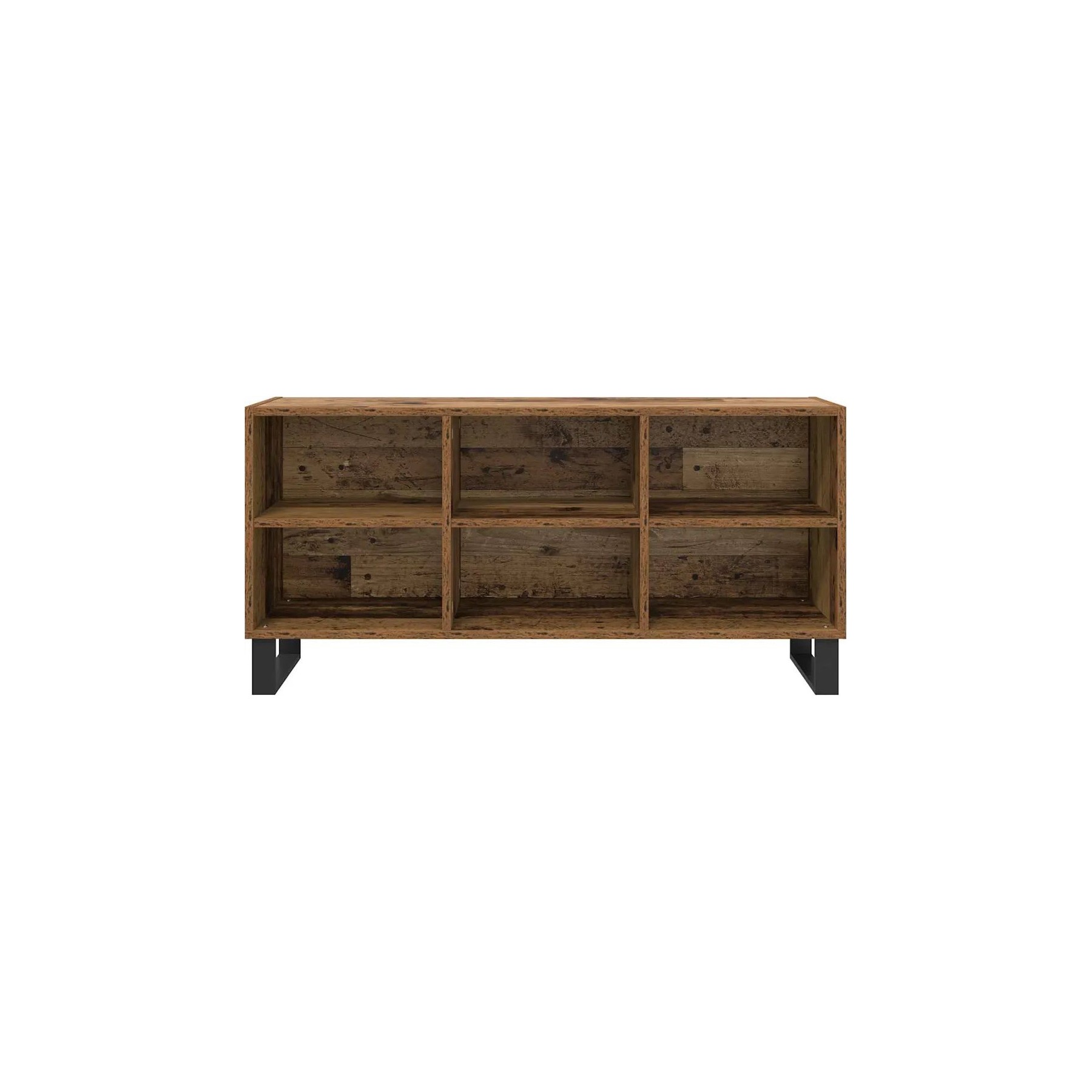 Meuble TV HELLOSHOP26 Meuble TV en bois ancien avec 6 étagères