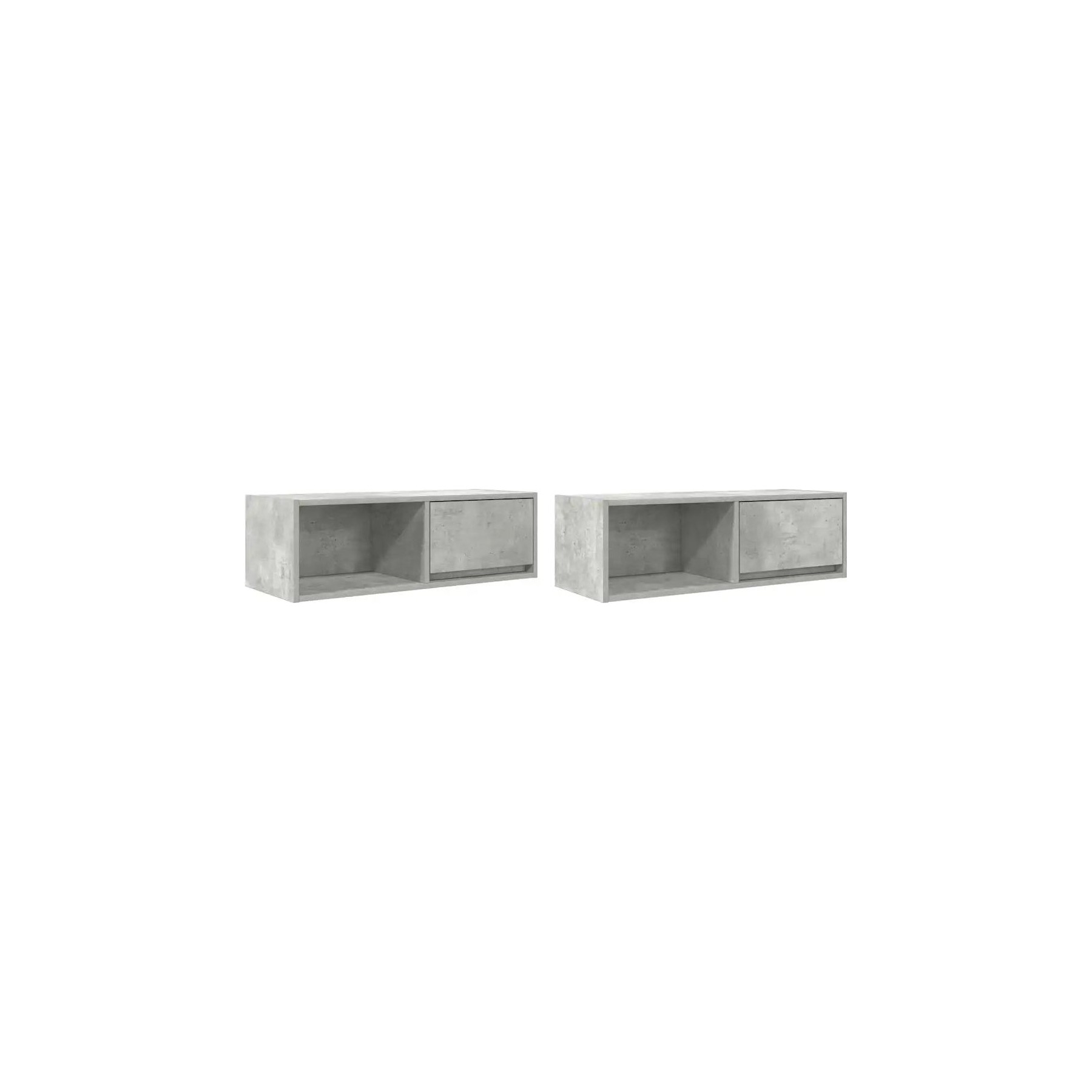 Meuble TV HELLOSHOP26 Lot de 2 meubles TV muraux modernes avec