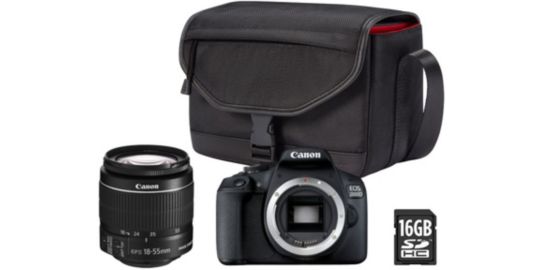 Appareil photo Reflex CANON EOS 2000D+EF-S 18-55 IS II+Etui+SD16Go