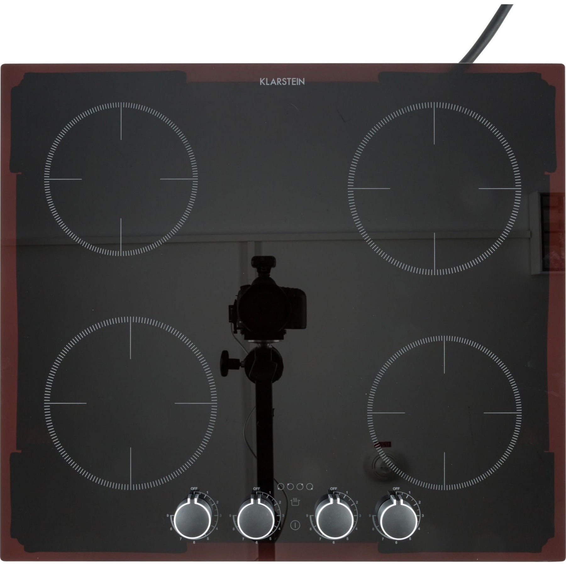 Plaque induction KLARSTEIN Kochheld 6000W bouton rotatif verre noir