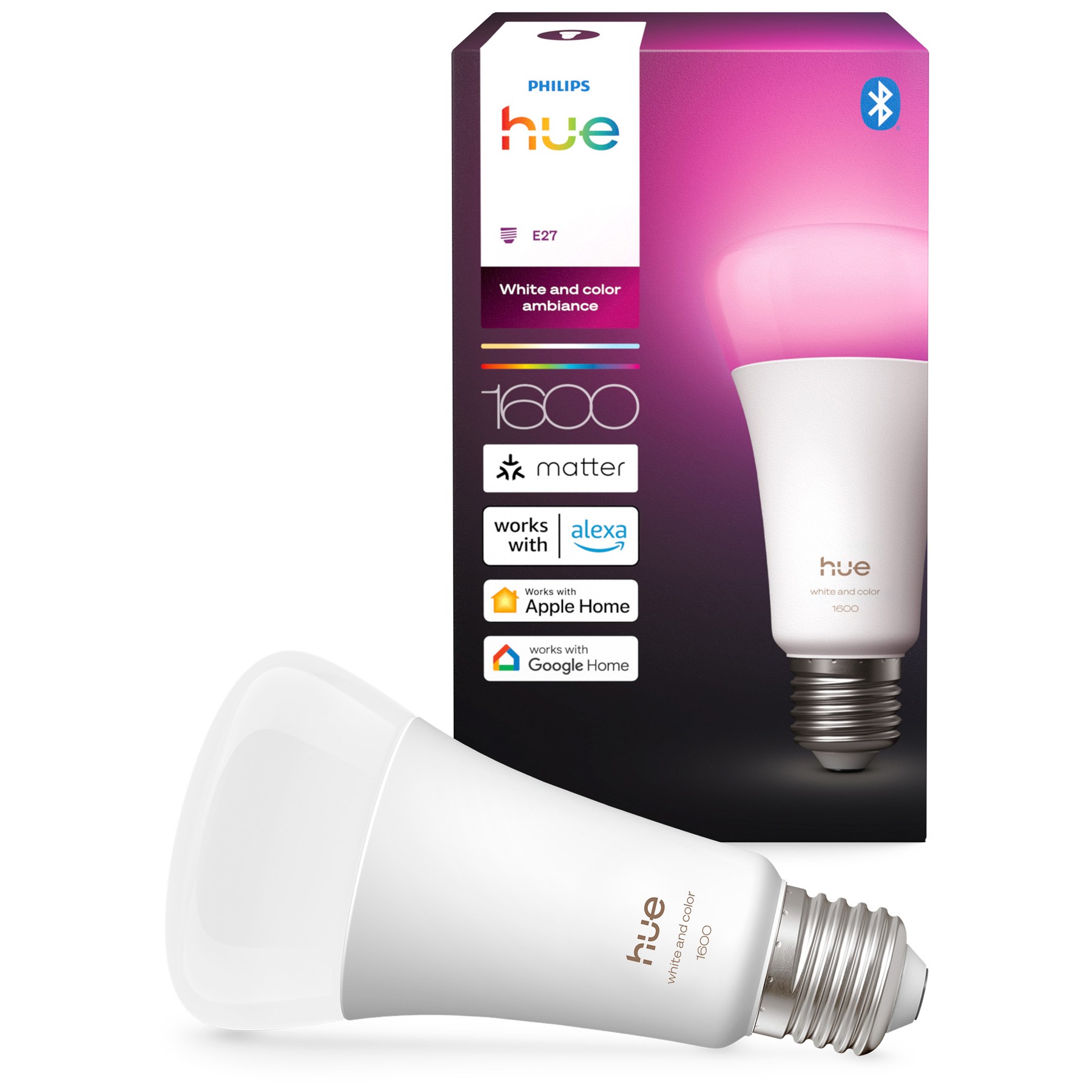 Ampoule LED connectée PHILIPS HUE E27 White&Color Ambiance 100W