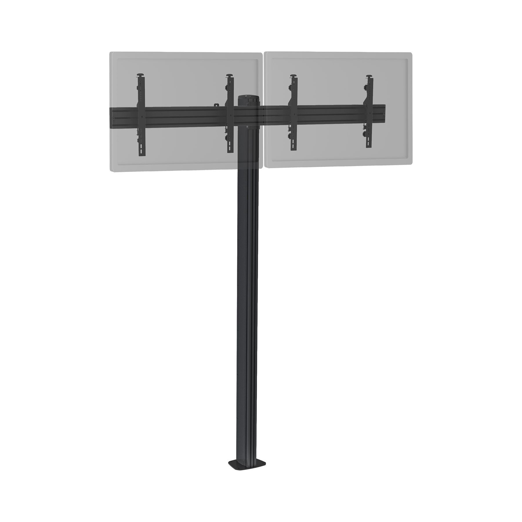 Pied TV KIMEX 2 écrans TV 50"-55", Hauteur 240cm, noir