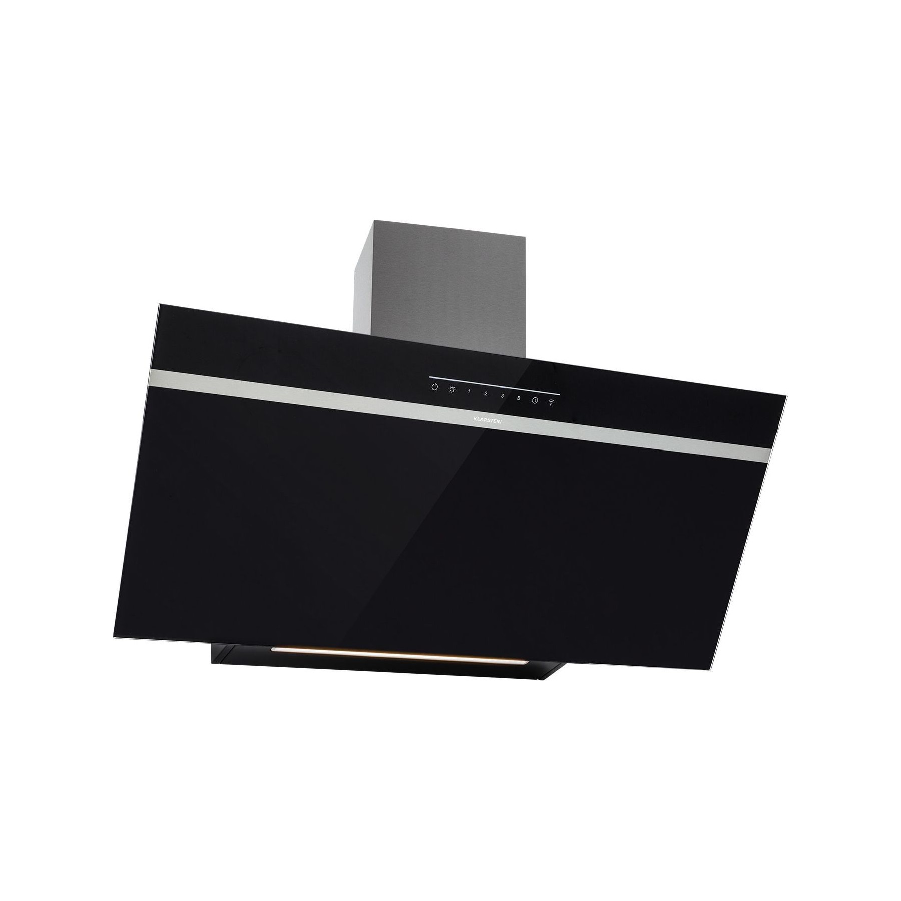 Hotte décorative murale inclinée KLARSTEIN Ava 90 cm WiFi A++ 515 m³/h tactile noir