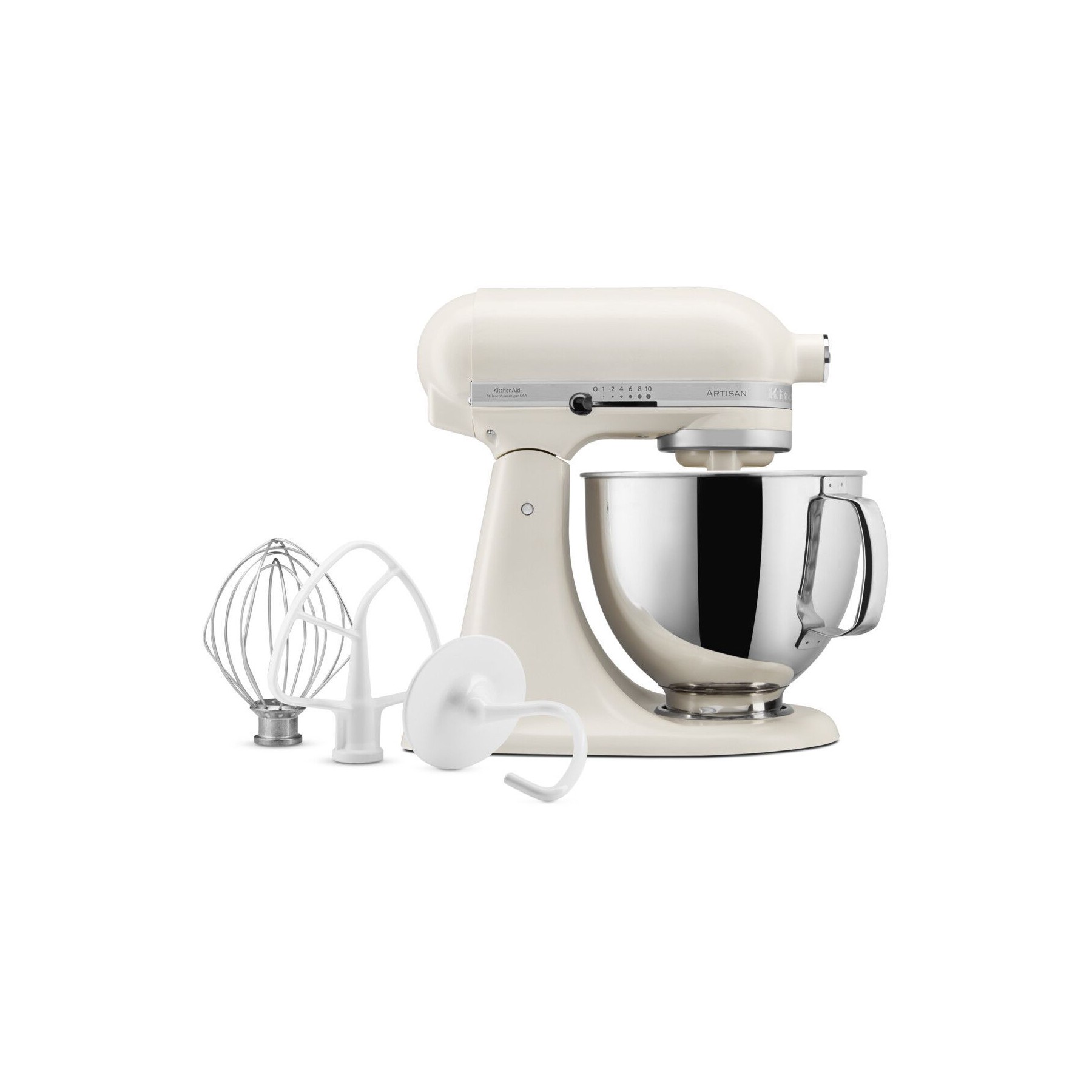 Robot pâtissier KITCHENAID 5KSM125EPL Artisan Porcelaine,  4,8 L, bol avec poignée, 300 watts