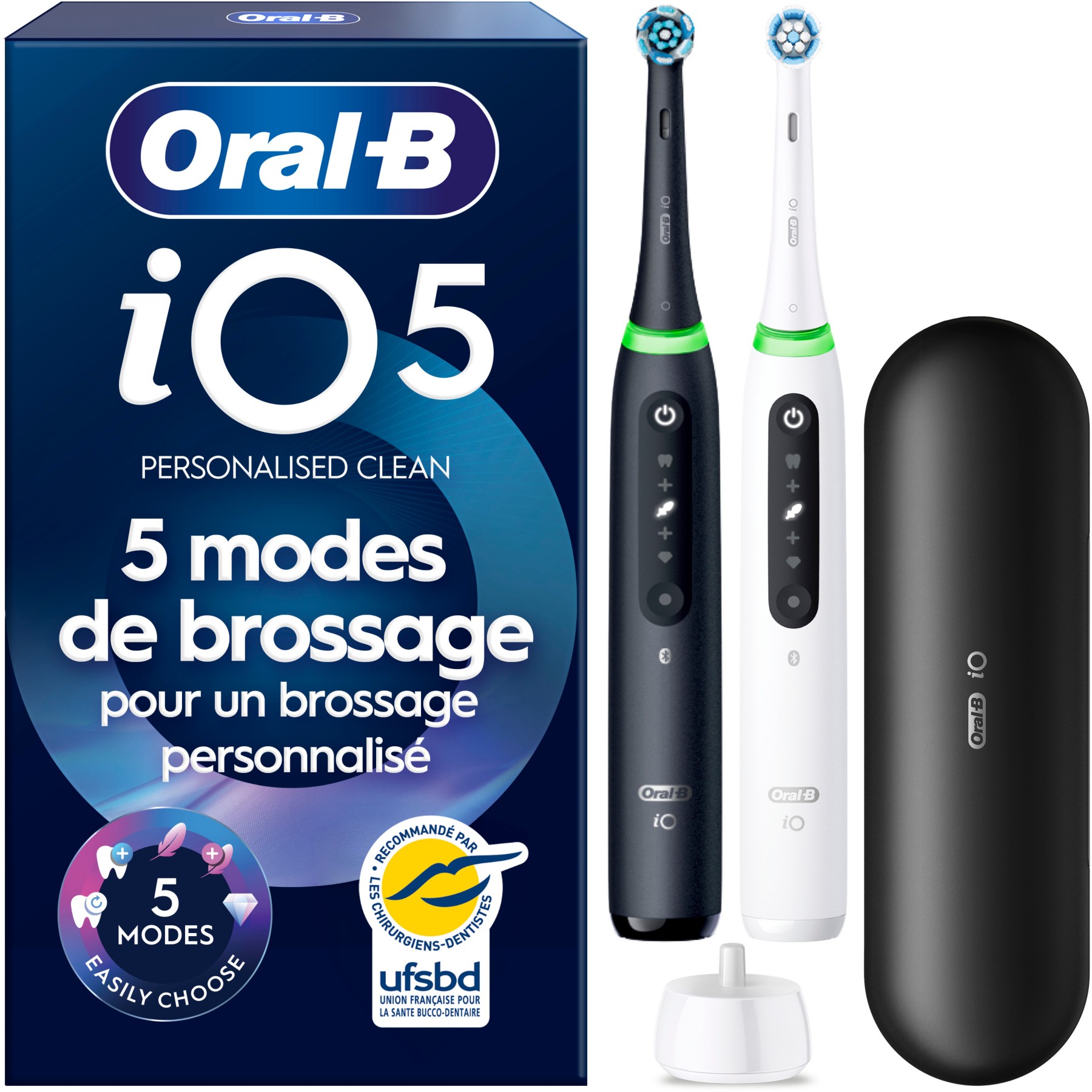 Brosse à dents électrique ORAL-B iO5 Duo Matt Black/Quite White