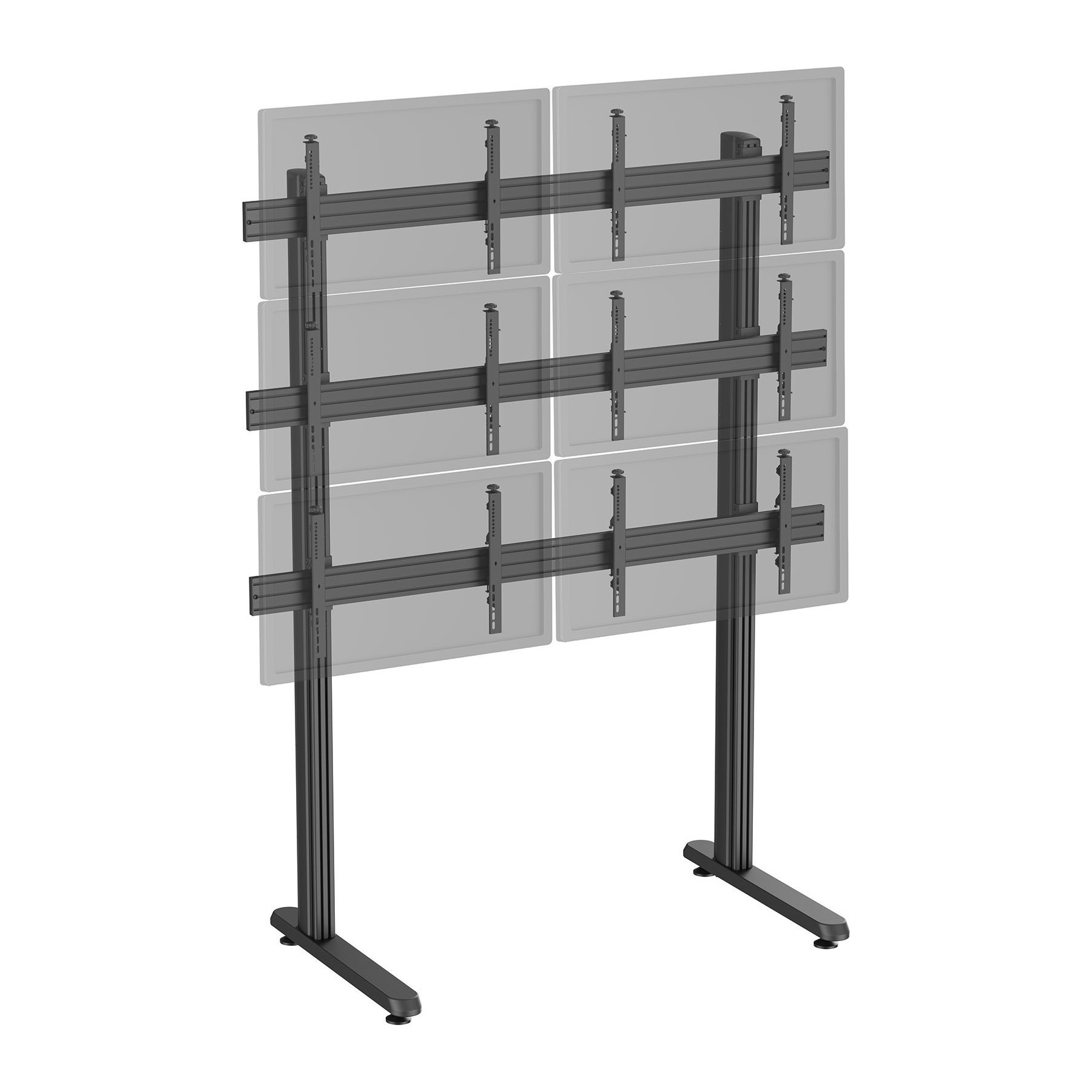 Pied TV KIMEX 6 écrans TV 45"-55", à poser, noir