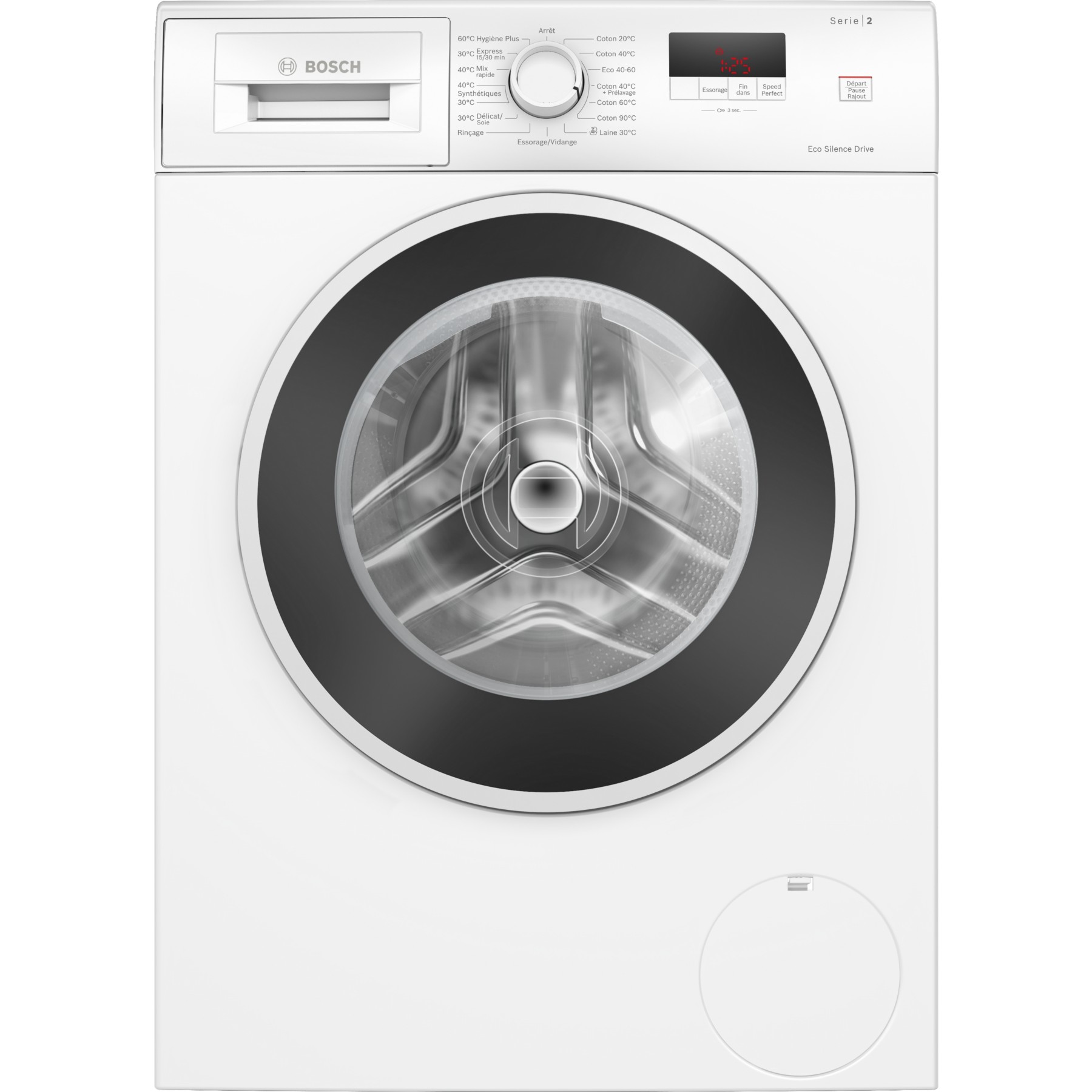 Lave linge hublot BOSCH WGE02203FR - 7 kg - 1200 tr/min - Classe A - Moteur induction - Série 2