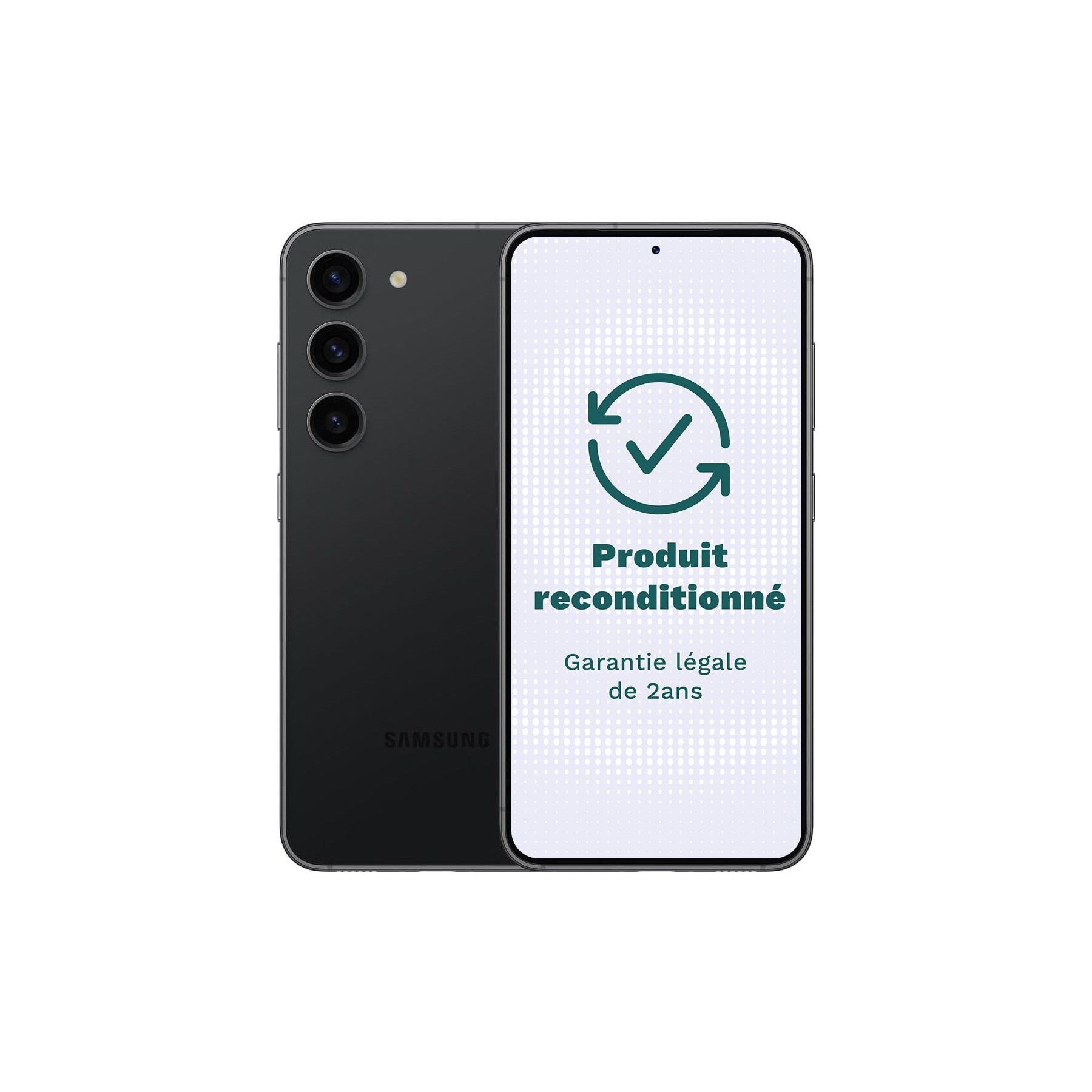 Smartphone SAMSUNG Galaxy S23 5G 128Go Noir Très Bon État avec Batterie Neuve - Reconditionné