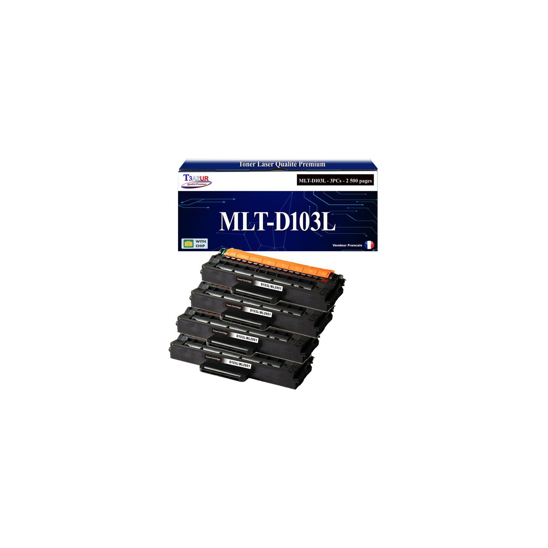 Toner T3AZUR pour Samsung SCX4727FD, MLT-D103L x4