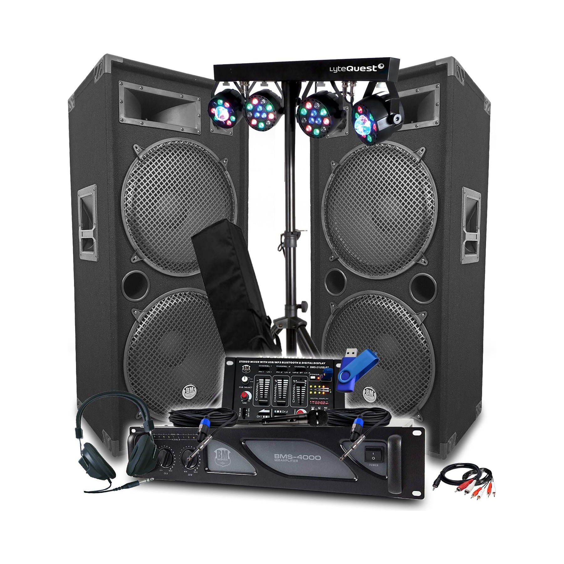 Pack sono BM SONIC Pack Sono BM SONIC Ampli 4000W, Paire d'