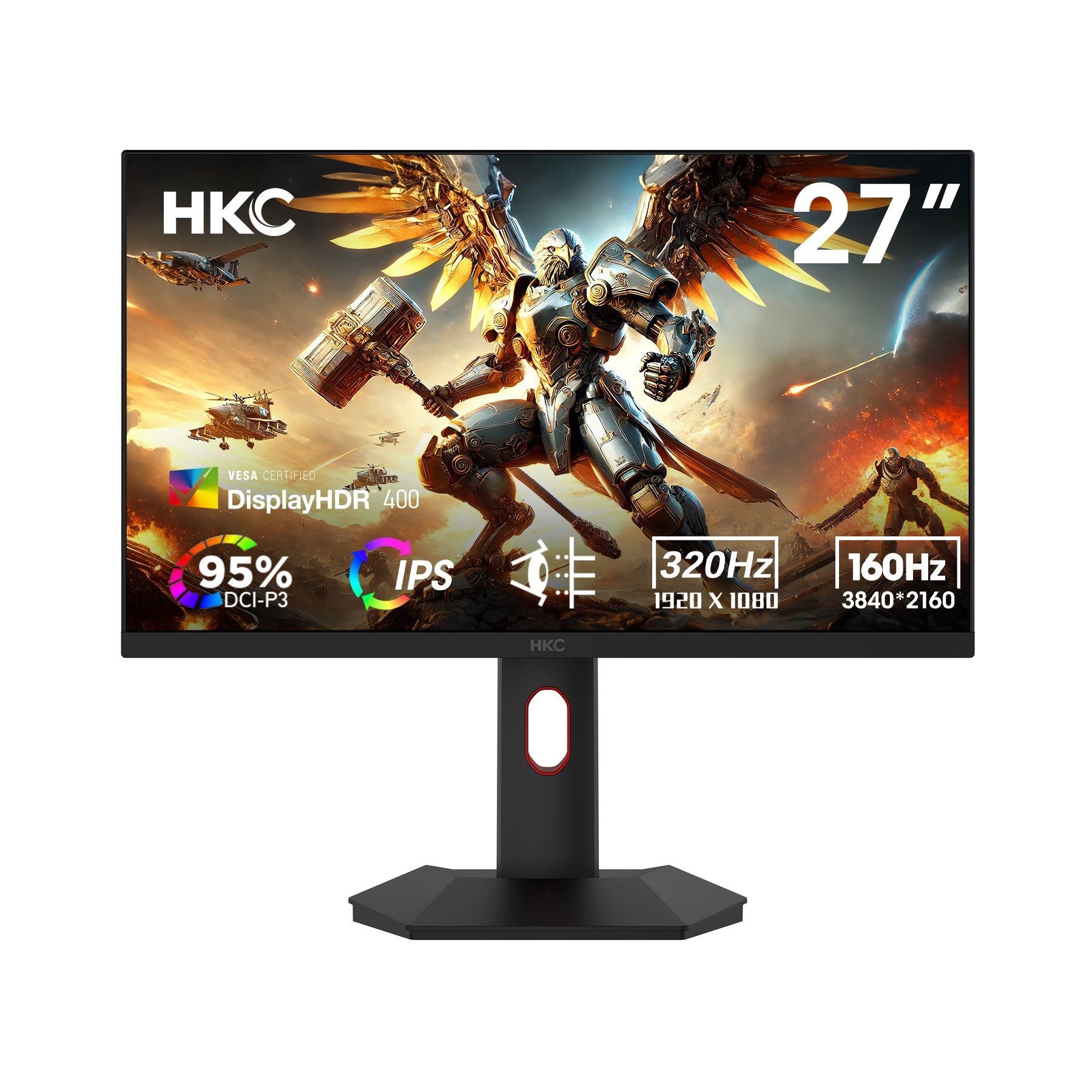 Ecran PC Gamer HKC 27" Dual Mode 4K UHD 160 Hz / FHD 320 Hz Fast IPS HDR400 - HKC G27H7P