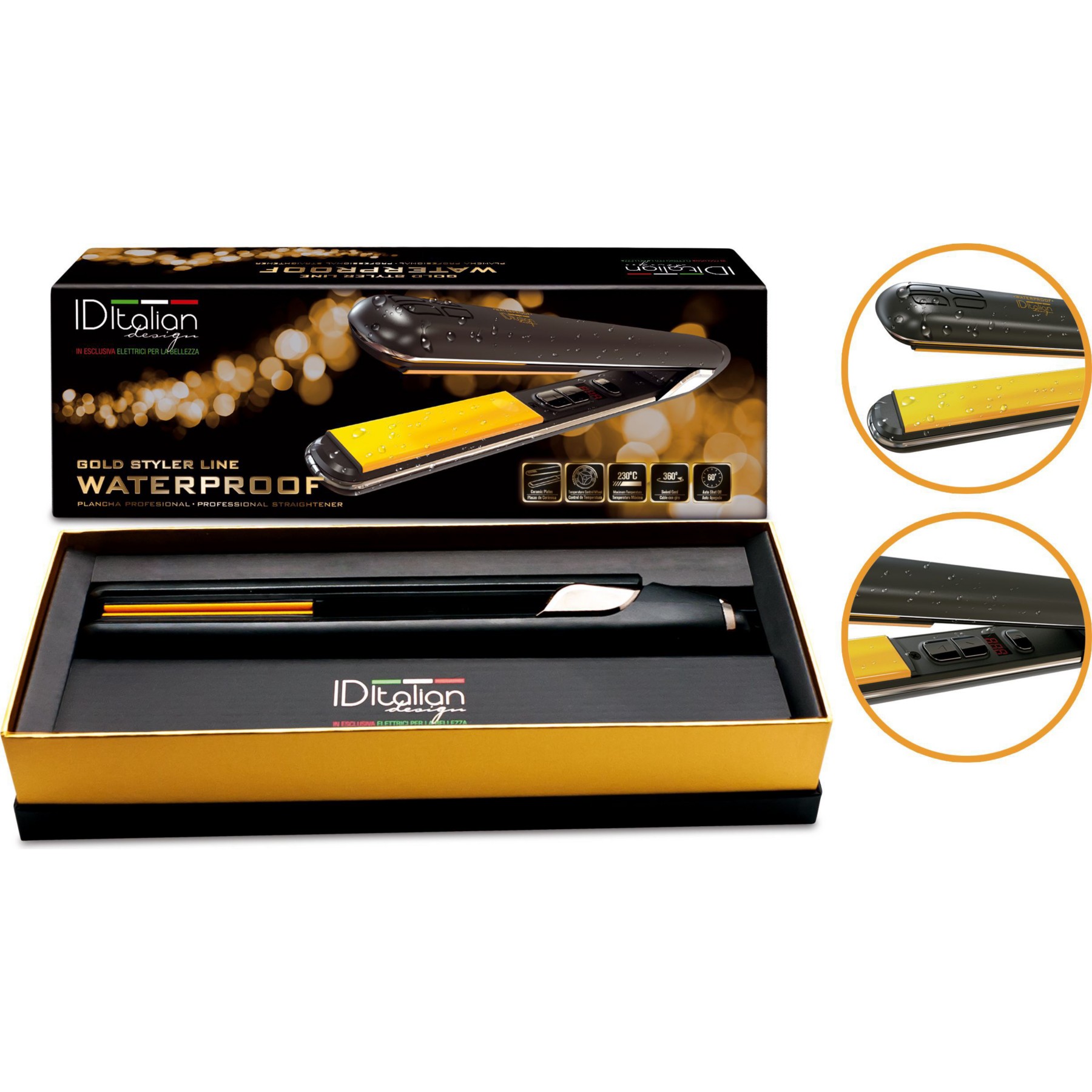Lisseur ITALIAN DESIGN Gold Styler Waterproof