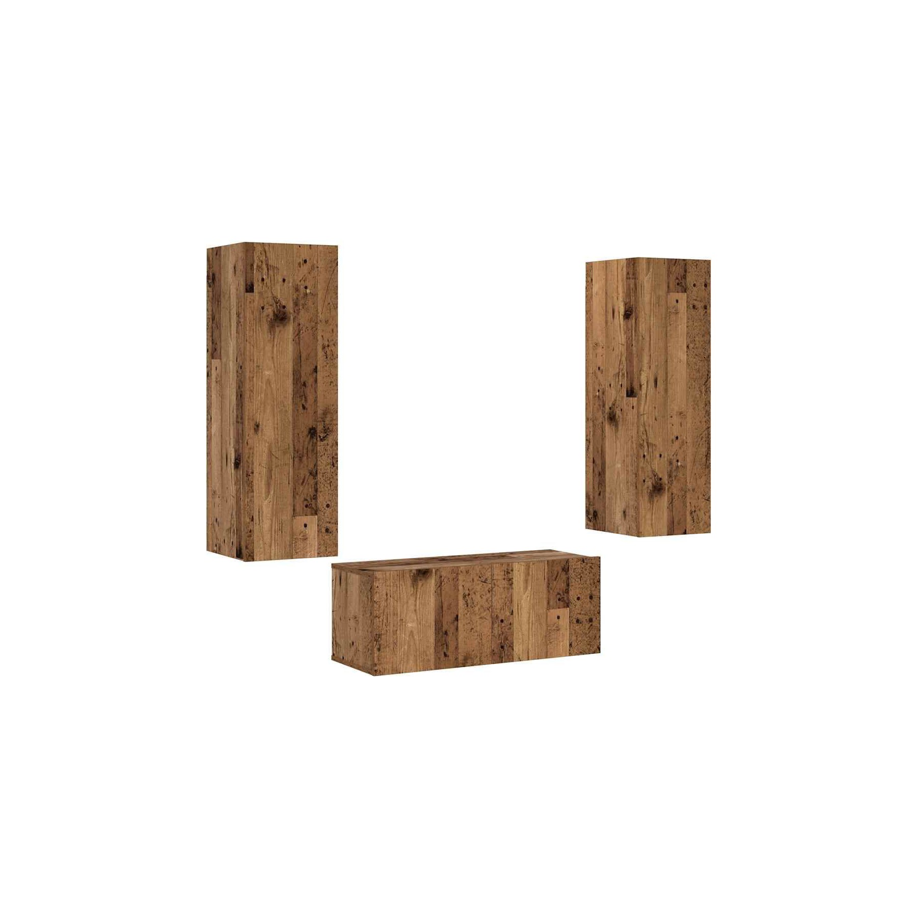 Meuble TV HELLOSHOP26 Lot de 3 meubles TV muraux modernes rang