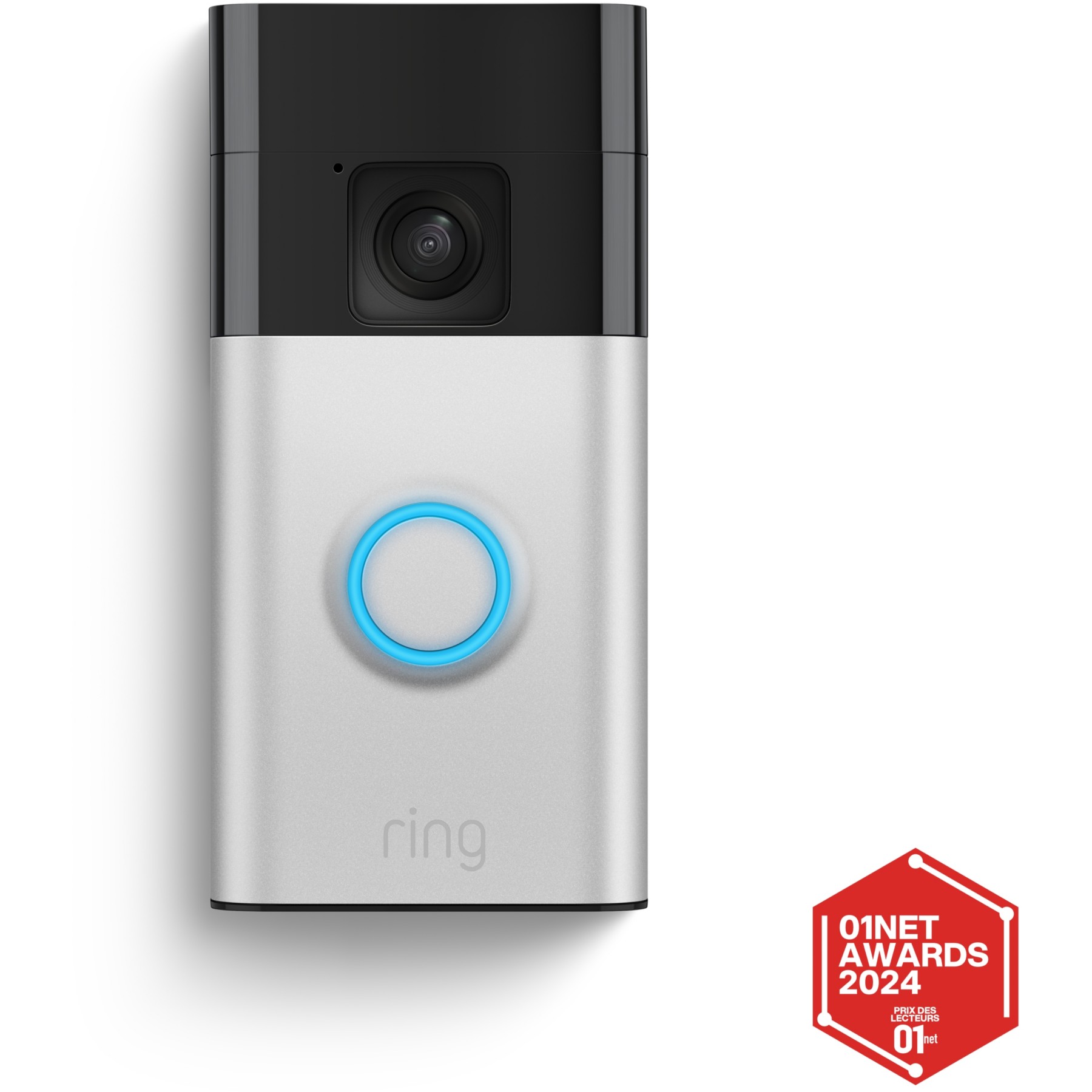 Sonnette vidéo RING Doorbell Nickel satiné sur batterie